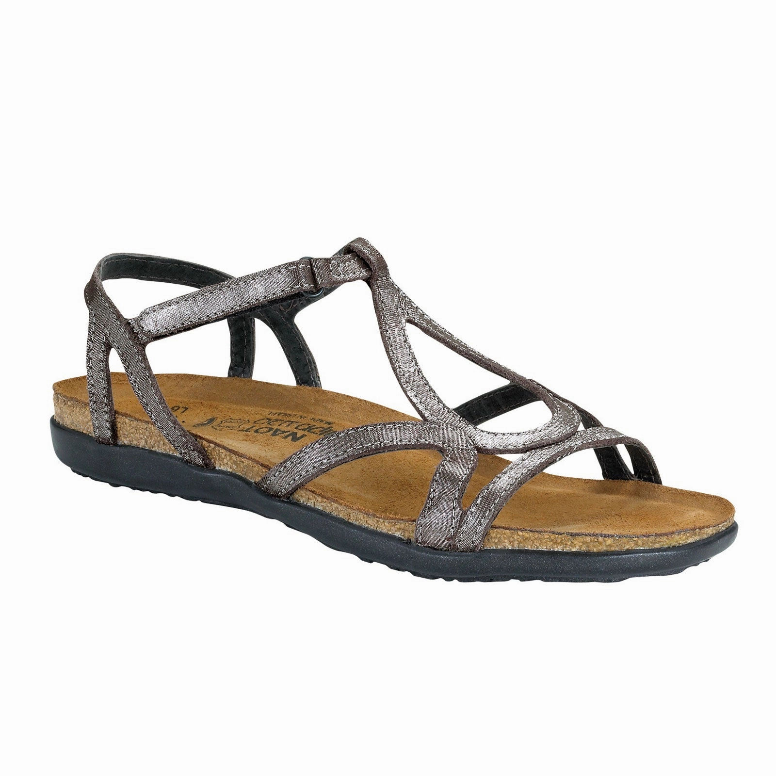 Perfect For Active Days Eco Friendly Material Blend Naot Dorith Backstrap Sandal (Women) - Silver Threads Leather