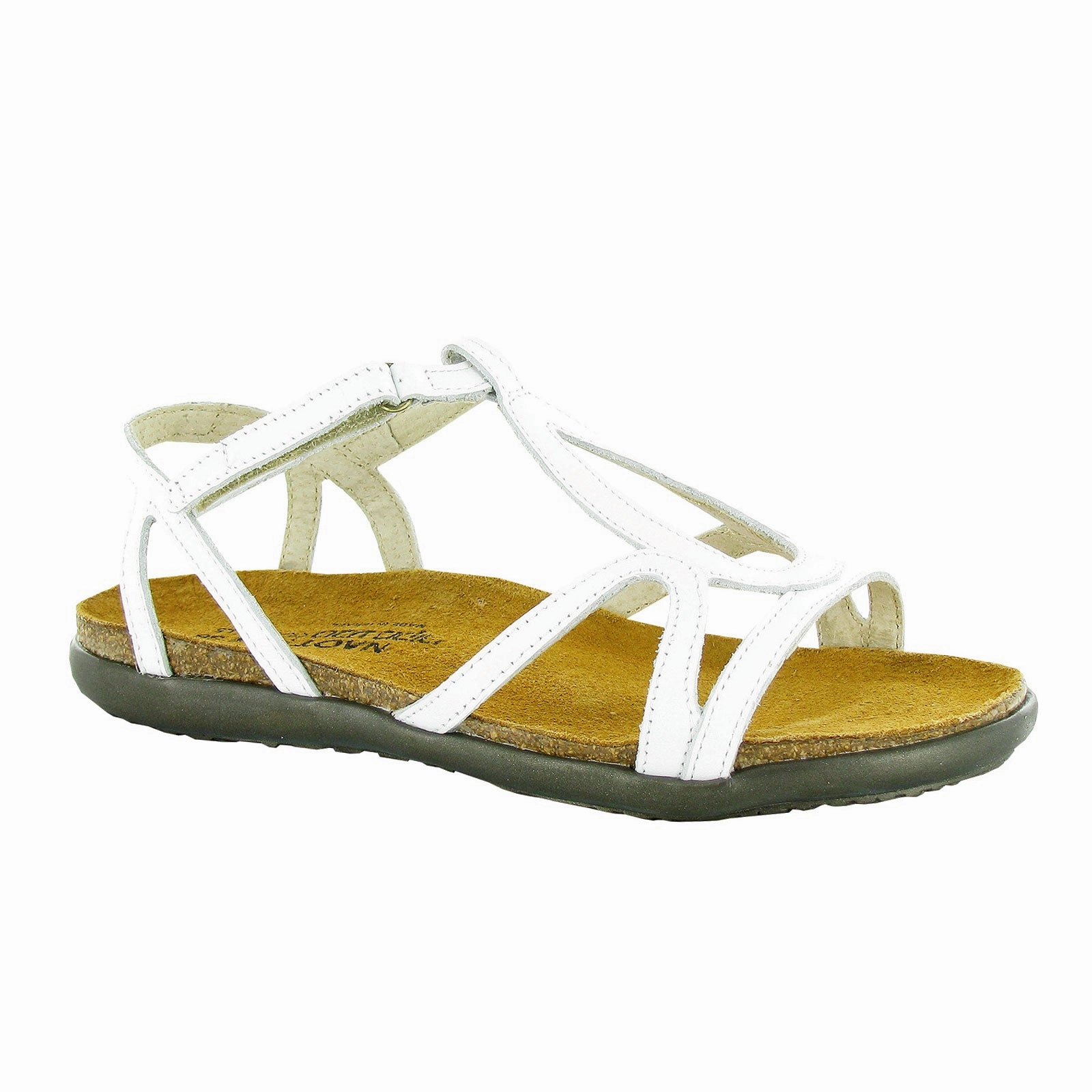 Elastic Collar Indoor Use Naot Dorith Backstrap Sandal (Women) - White Leather