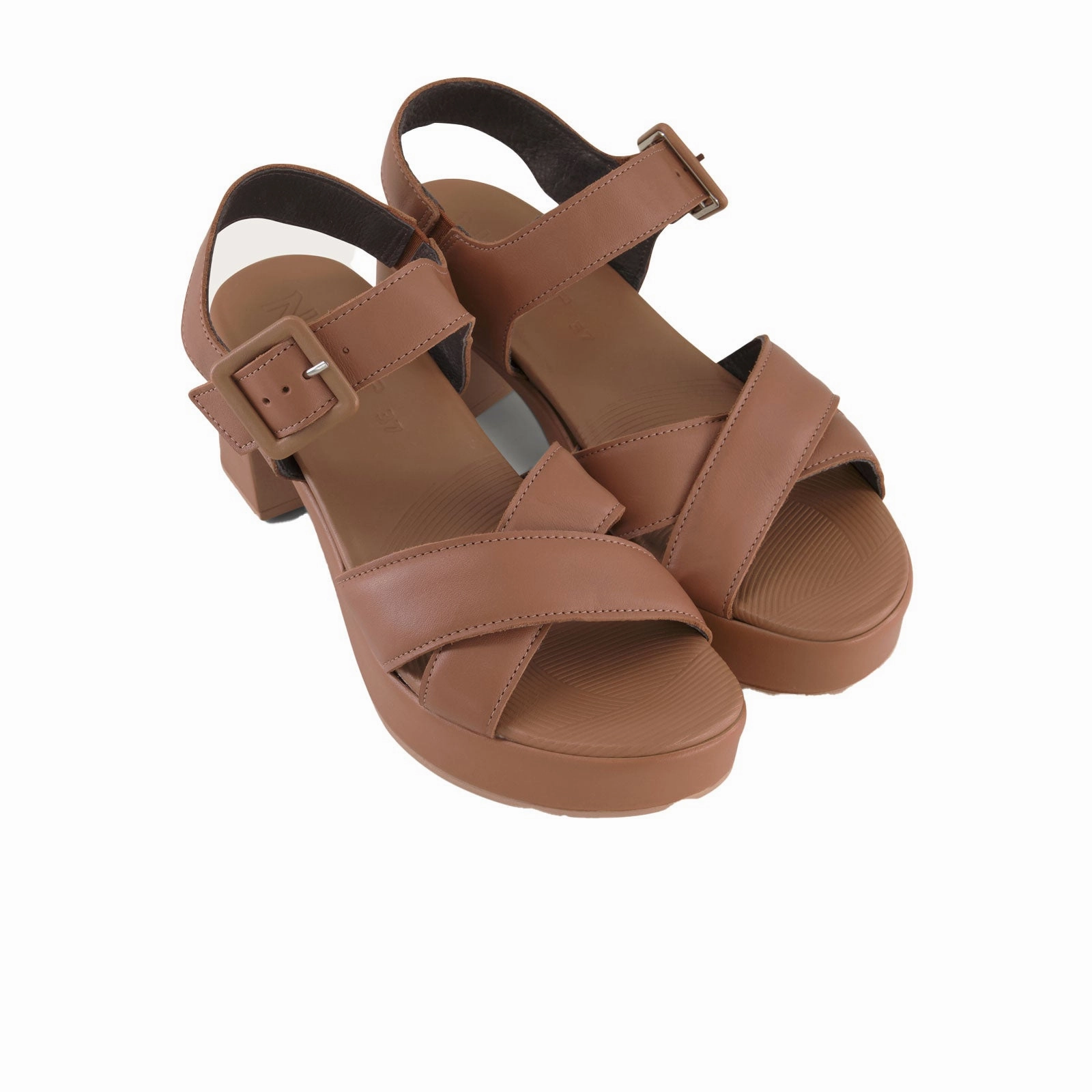 Effortless Walk Naot Elite Heeled Sandal (Women) - Caramel Leather