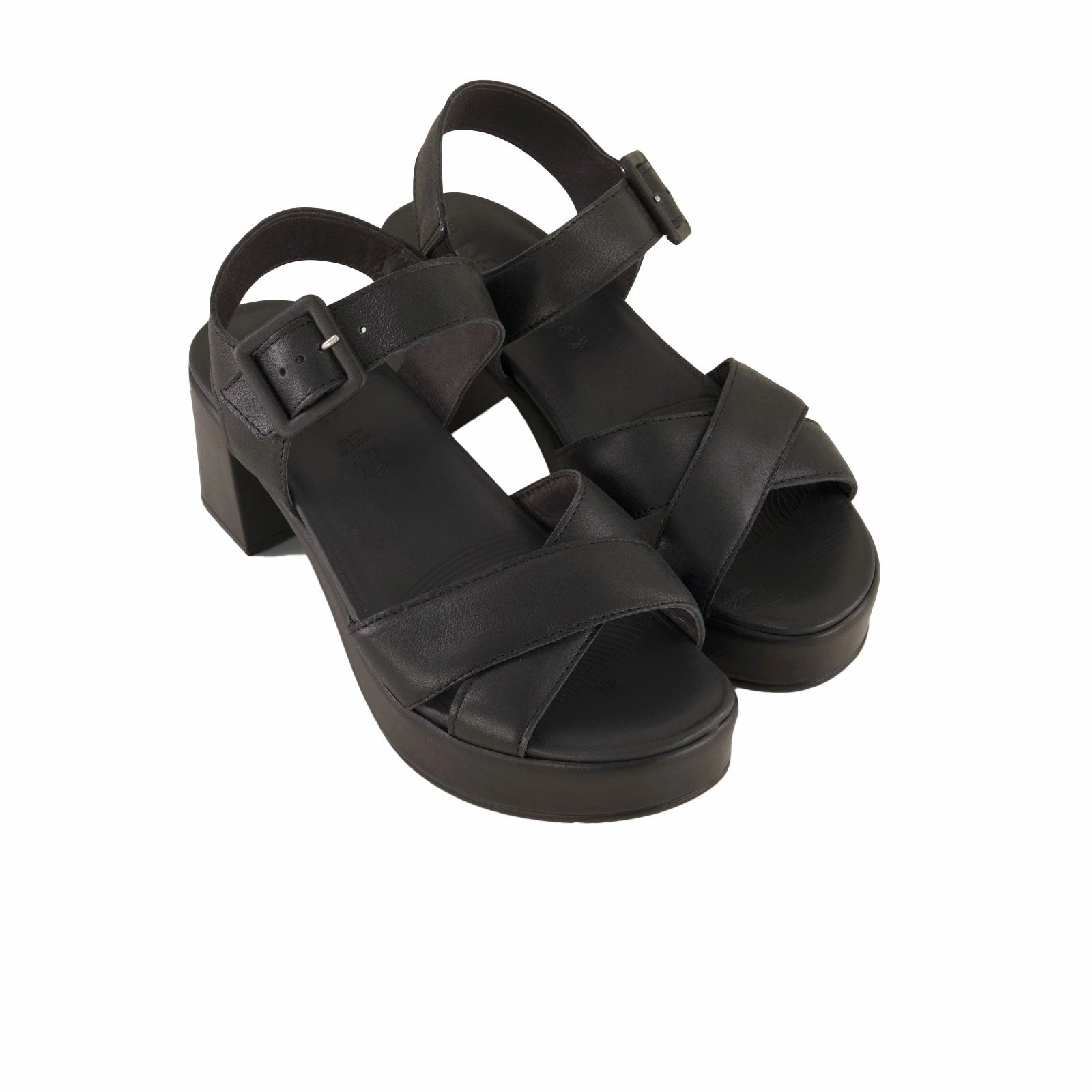 Naot Elite Heeled Sandal (Women) - Shiny Black Leather Reinforced toe cap Comfortable foot wrap