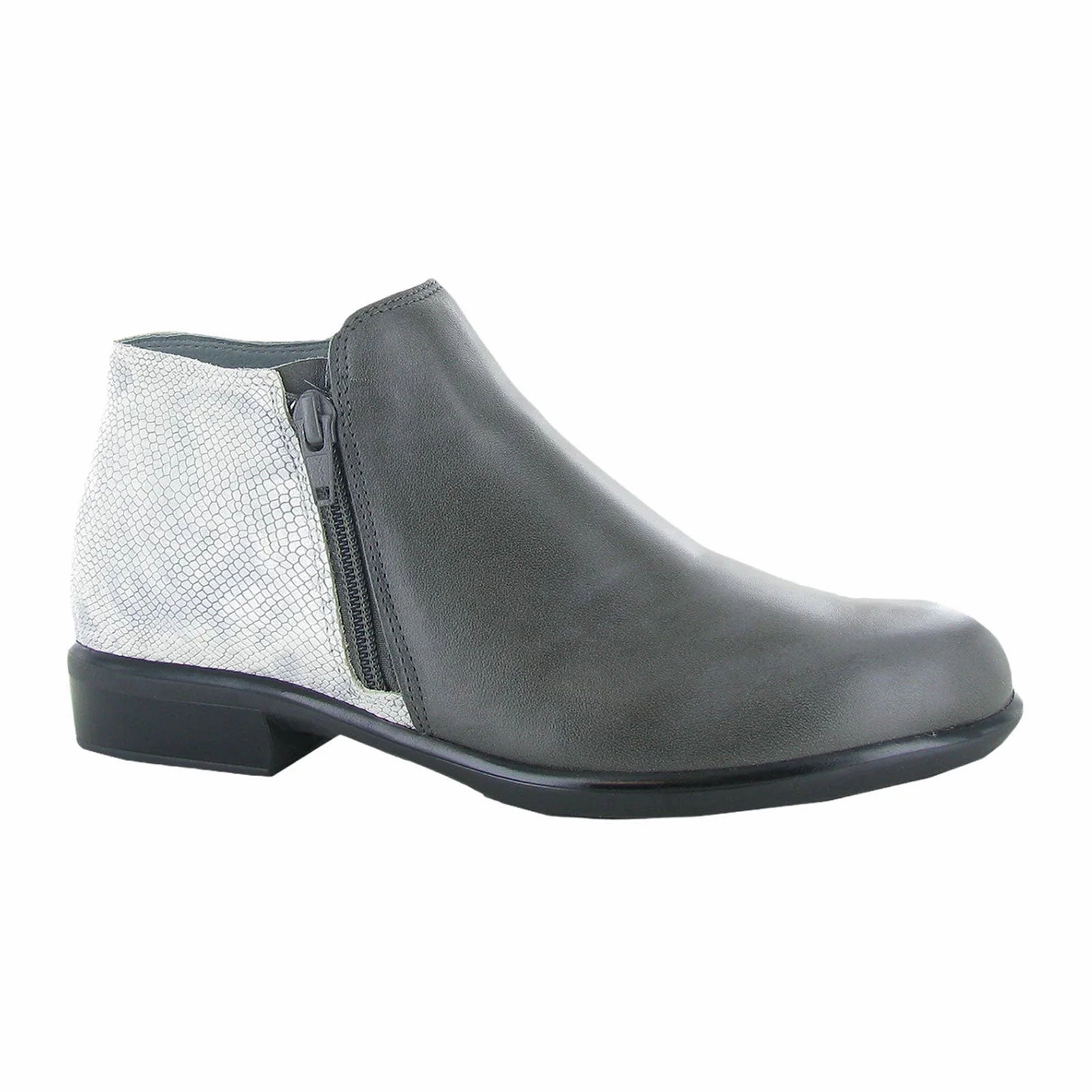 British Elegance All-day Walking Shoes Naot Helm Ankle Boot (Women) - Tin Grey/Silver Snake