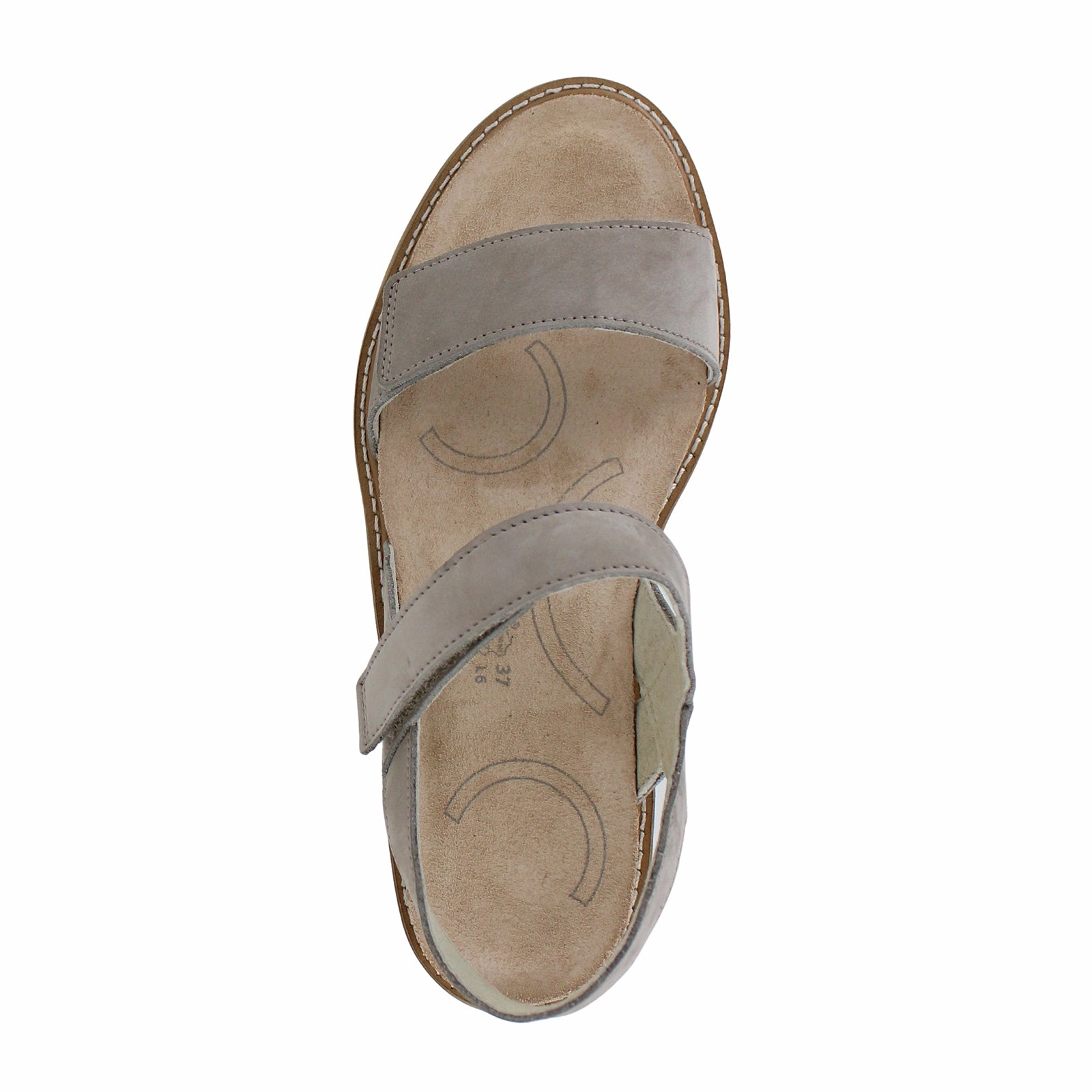 Naot Meringue Wedge Sandal (Woman) - Stone Nubuck with Off White Sole Quick Travel Fit Anti   Static