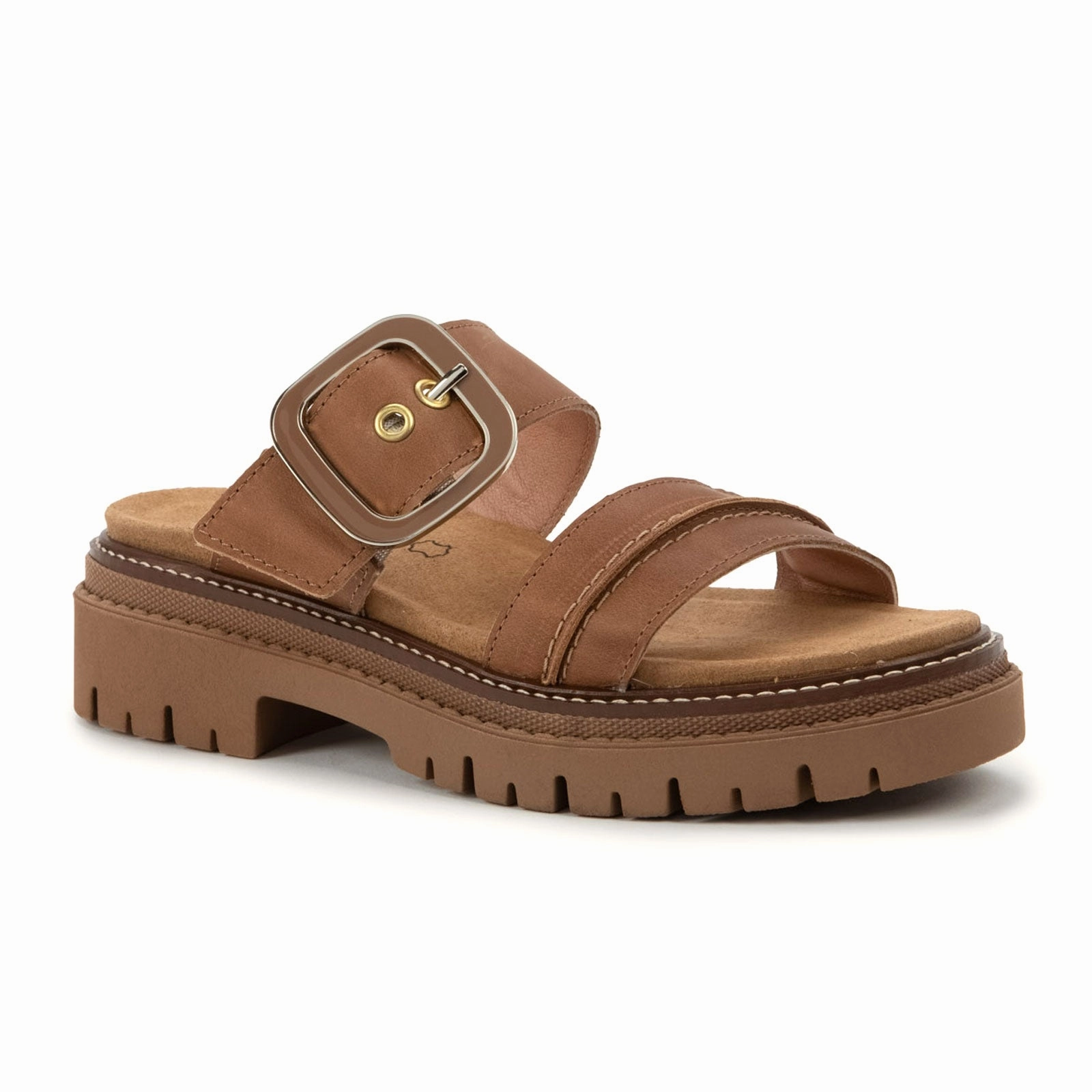 Odor Control Technology Naot Mulberry Slide Sandal (Women) - Latte Brown Leather
