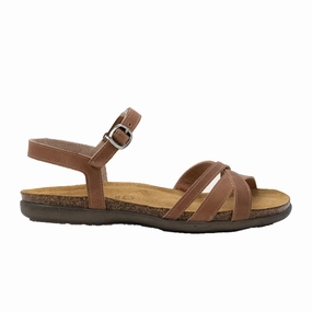 Naot Patricia Backstrap Sandal (Women) - Latte Brown Leather Chill Relaxation Fit MoistureWicking