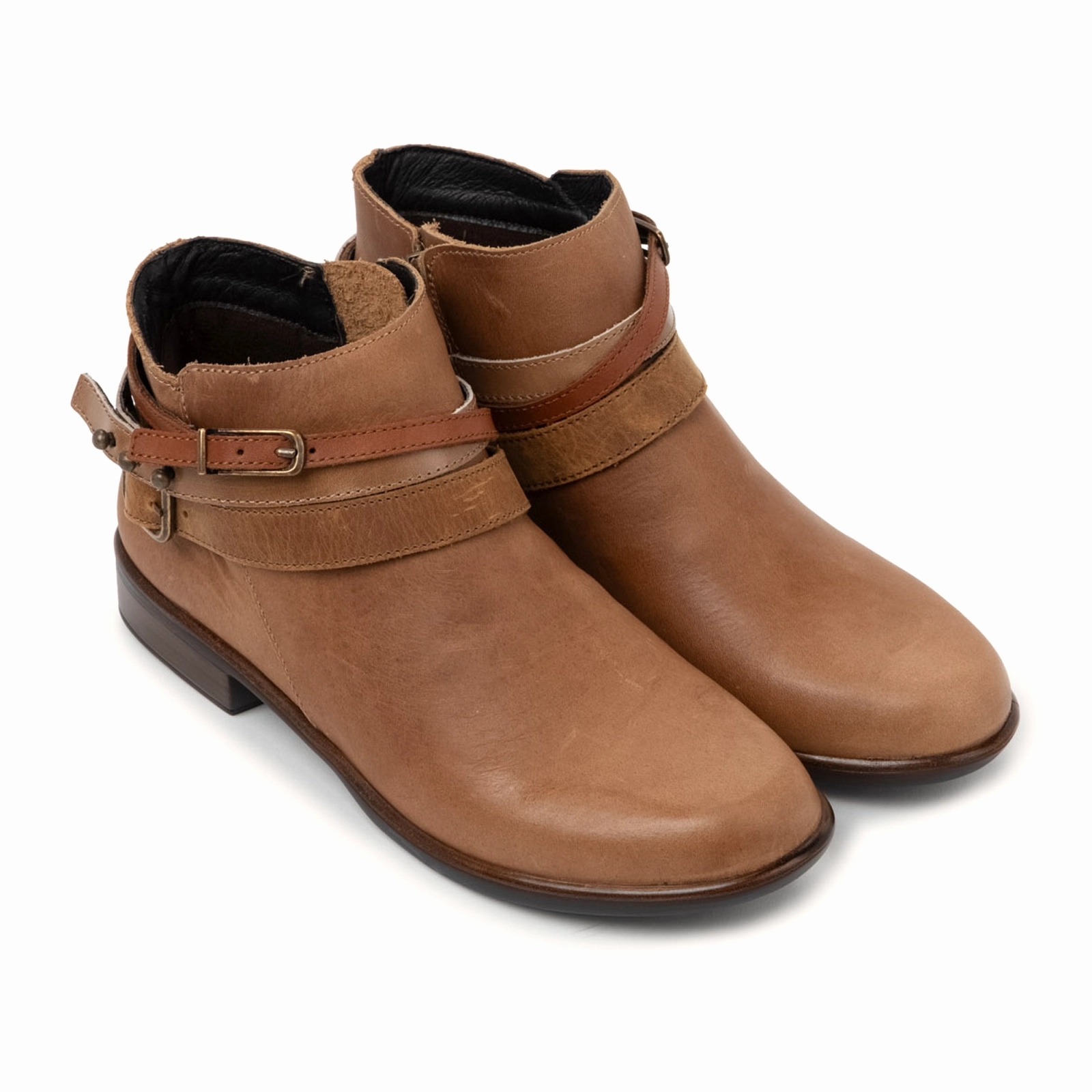 Naot Sumatra Ankle Boot (Women) - Latte Brown Leather/Acorn Straps Air Breeze Comfortable Style