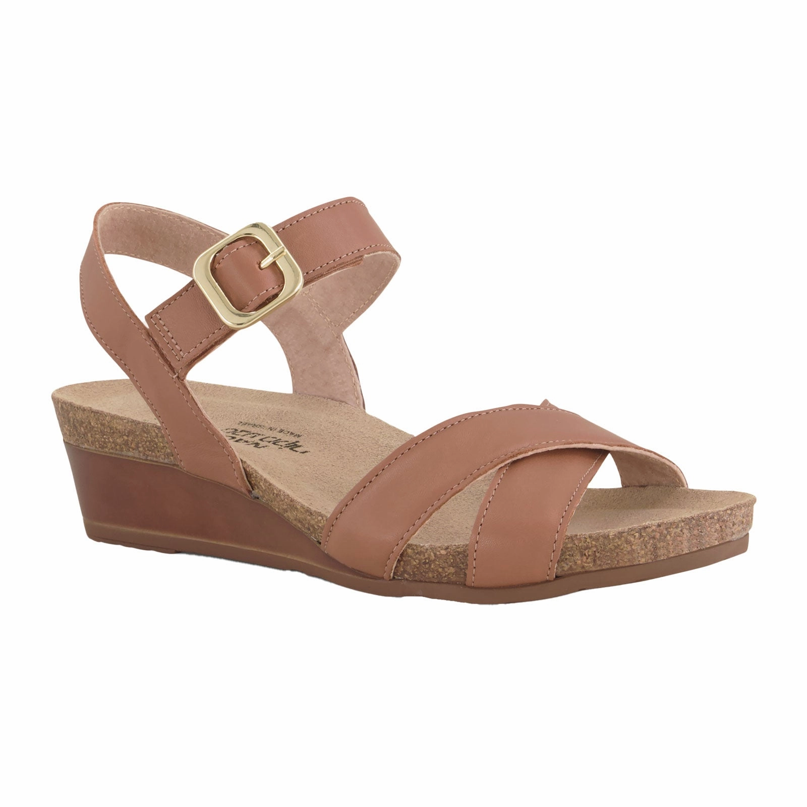 Trendy Look Athletic Footwear Naot Throne Wedge Sandal (Women) - Caramel Leather