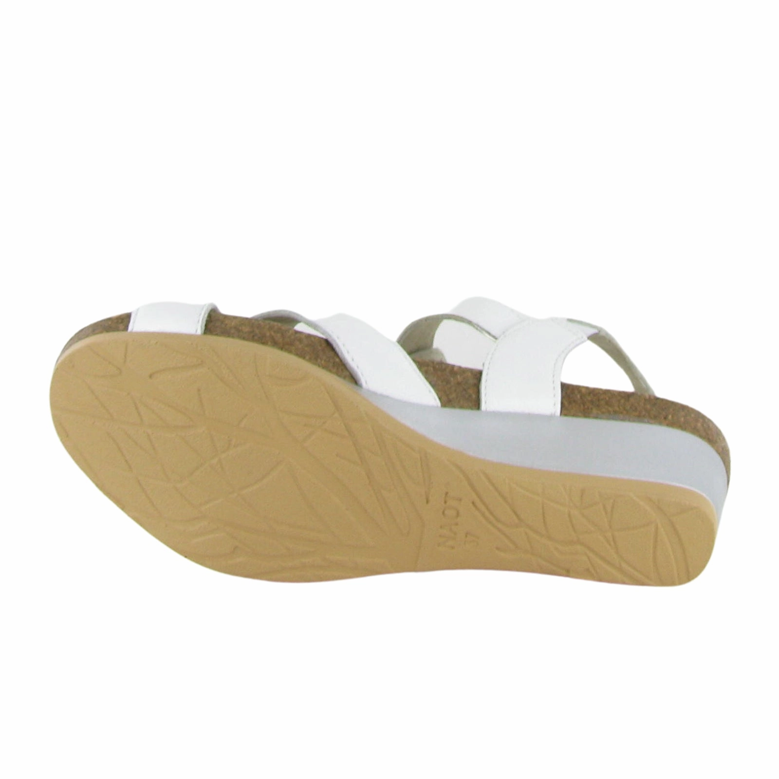 Naot Throne Wedge Sandal (Women) - Soft White Leather Durable Outsole Material Summer Ready Slides