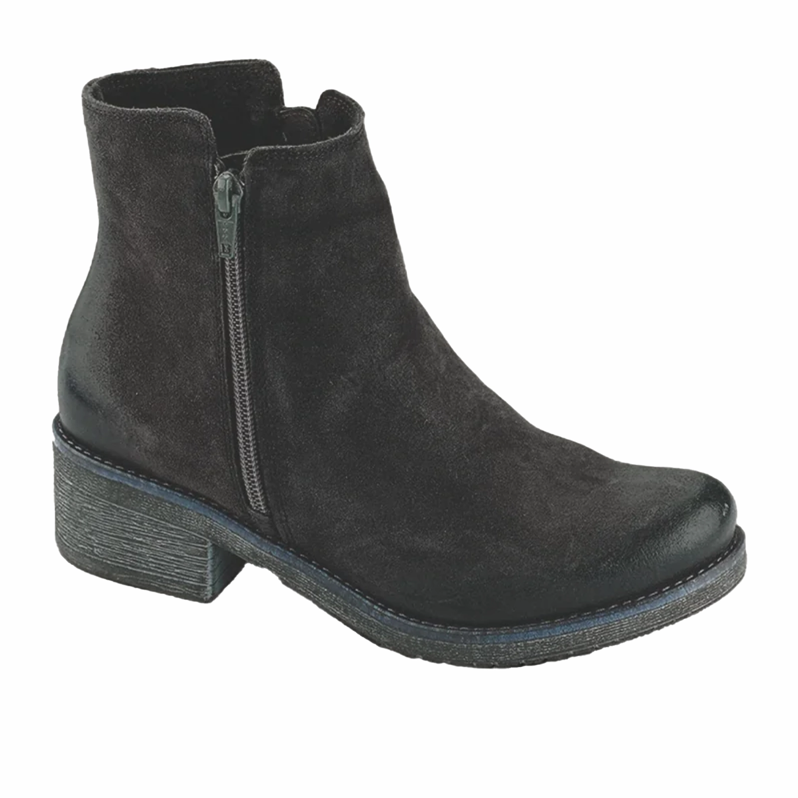 Morning Breeze True Steps Naot Wander Zip Ankle Boot (Women) - Oily Midnight Suede