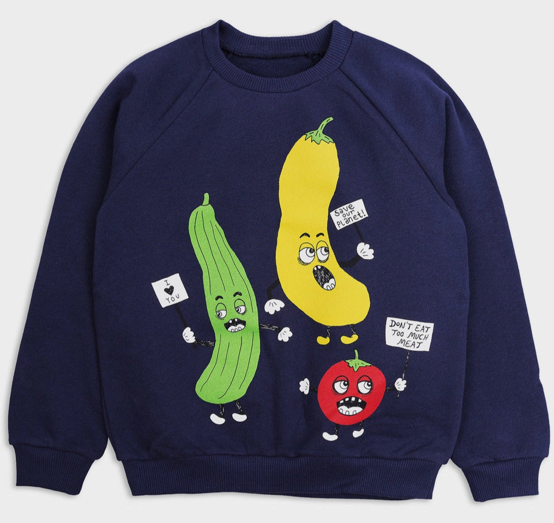Mini Rodini Kids Navy Veggie Sweatshirt Soccer outfits for children