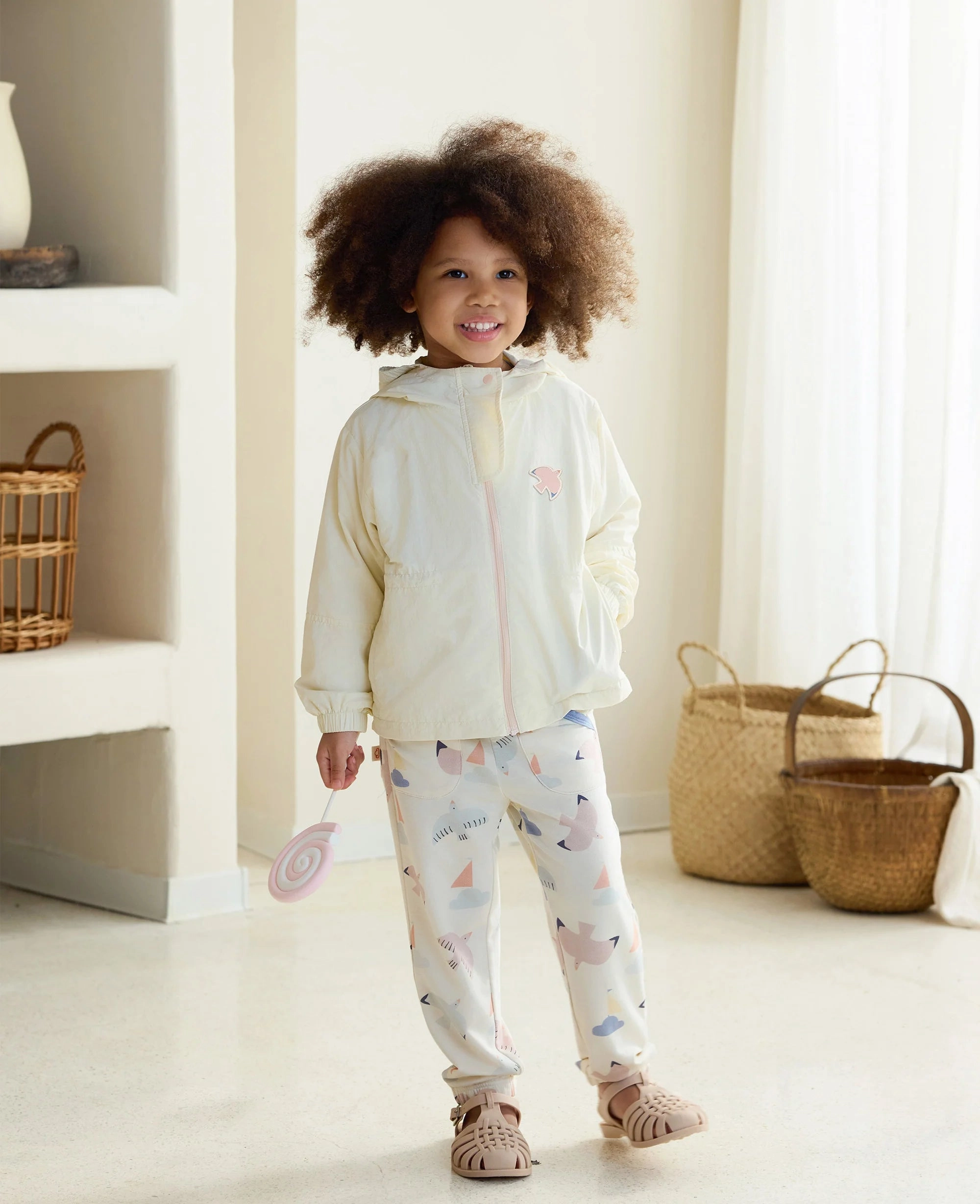 Nest Designs - Petite Revery Kids French Terry Contrast Trim Joggers - Summer Sailing odor - resistant Breathable