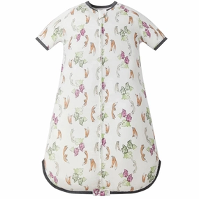 playground Nest Designs Baby 0.25 TOG Bamboo Silk Short Sleeve Sleep Bag - The Fox & The Grapes