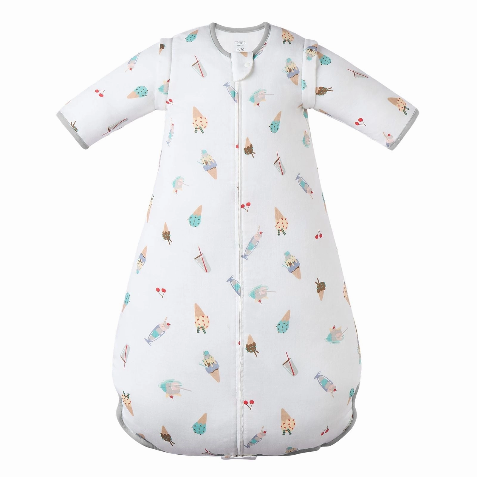 Nest Designs Baby 0.6 TOG Removable 3/4 Sleeve Sleep Bag (Bamboo) - Ice Cream Summer Unique