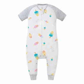 Nest Designs Kids/Baby 0.6 TOG Raglan Short Sleeve Footed Sleep Suit (Bamboo Pima) - Summer Pops Playtime clothing