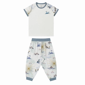 Nest Designs Kids/Baby Bamboo Avocado Jersey Short Sleeve Capri Shorts Play Set - Ocean Wonders Lively