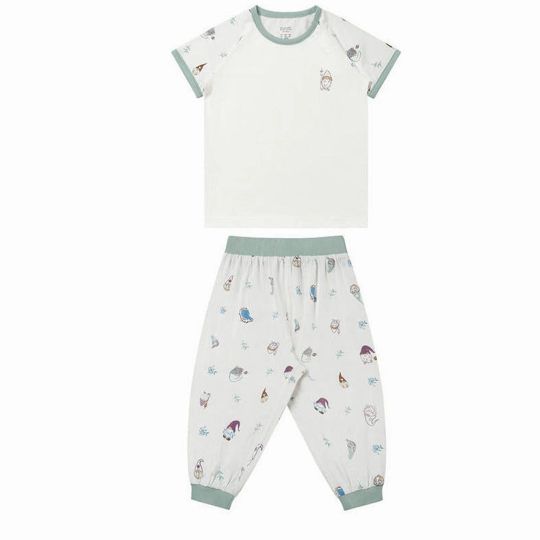 playground Youngsters' outfits Nest Designs Kids/Baby Bamboo Avocado Jersey Short Sleeve Capri Shorts Play Set - Oh Gnome!