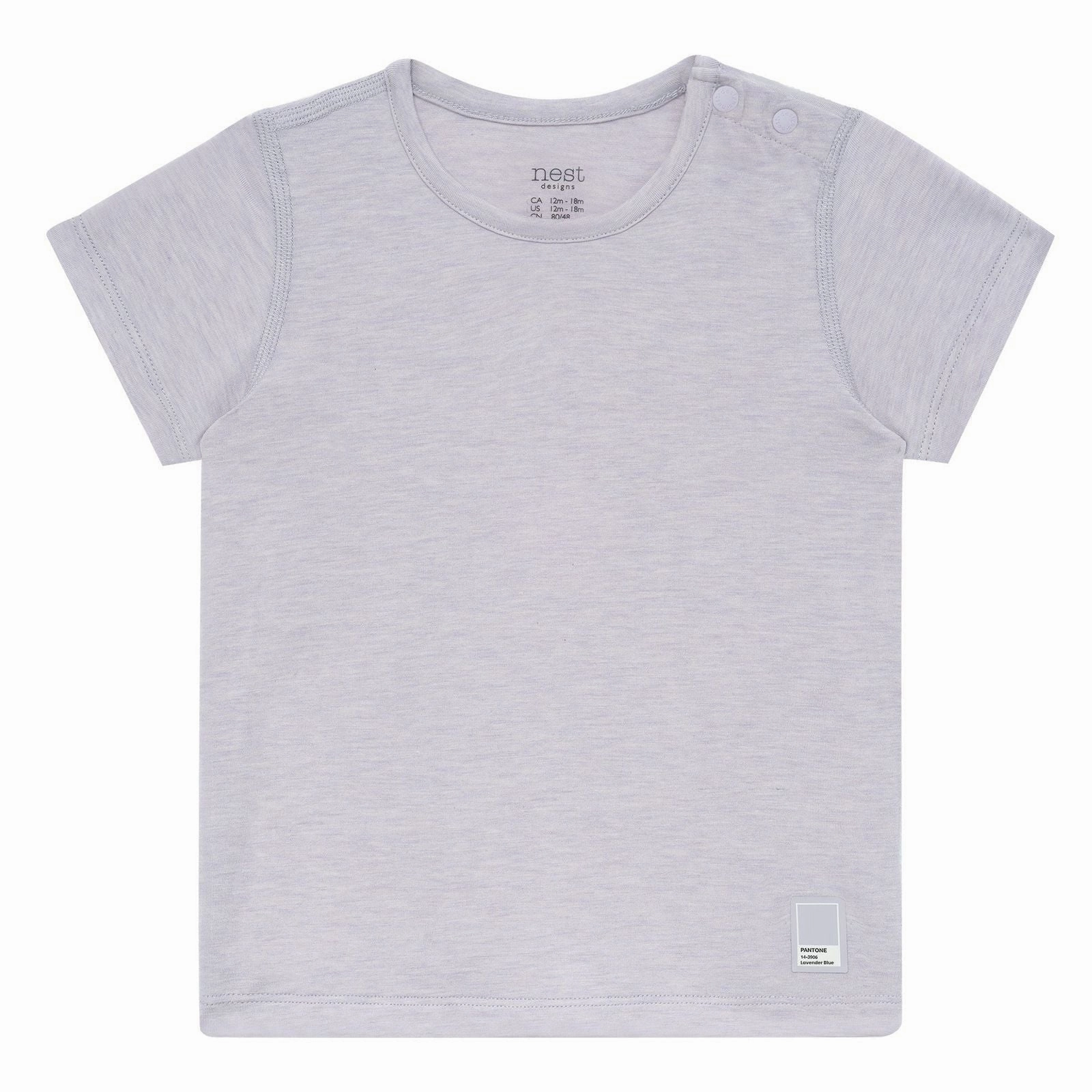 Nest Designs Kids/Baby Short Sleeve T-Shirt (Bamboo Jersey) - Lavender Blue Medium