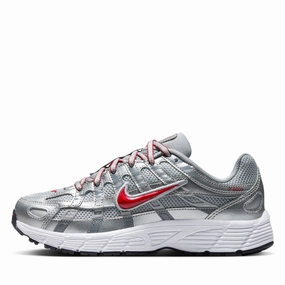 Nike P-6000 (GS) - Metallic Silver/Gym Red Sturdy Build