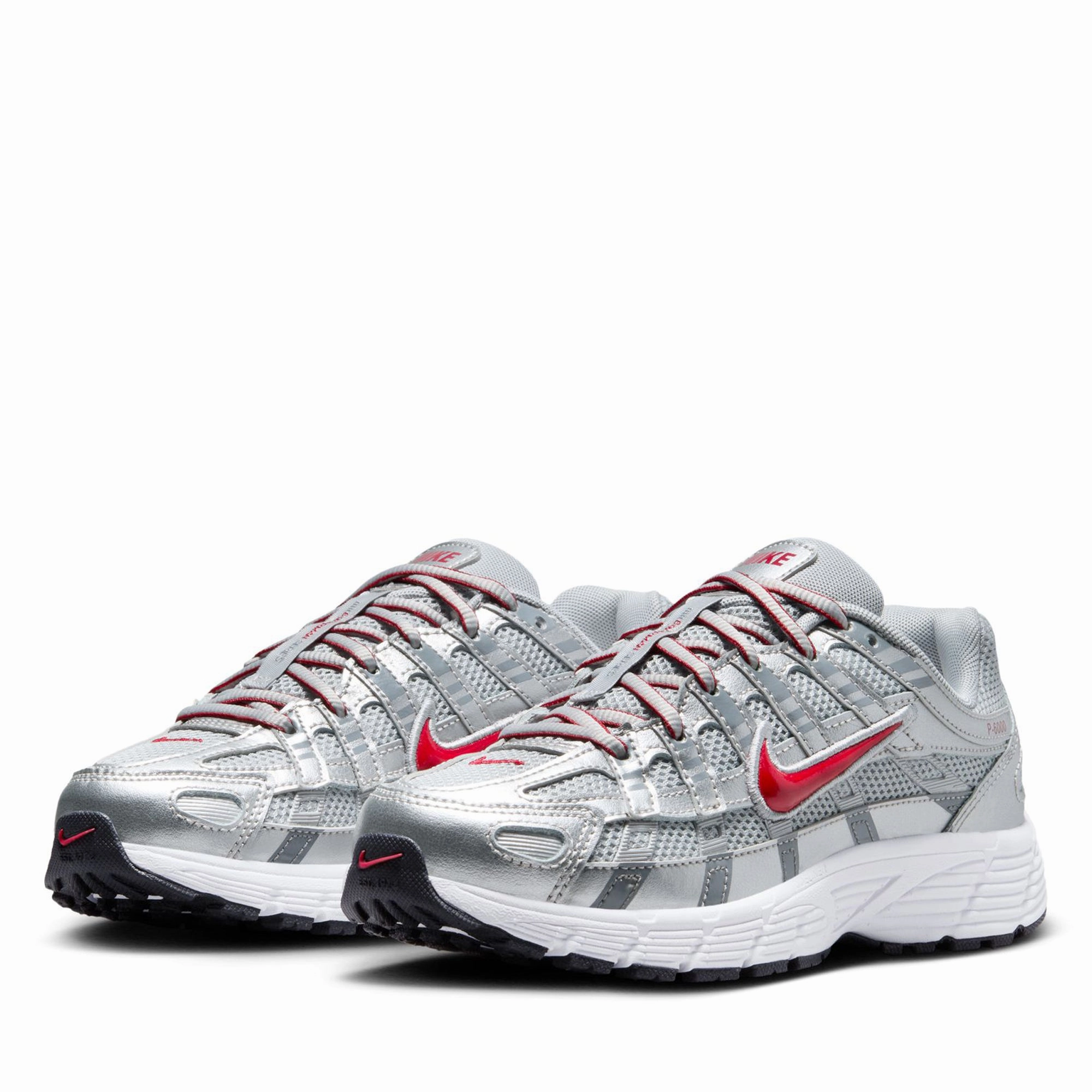 Nike P-6000 (GS) - Metallic Silver/Gym Red Calm Step Relaxed Design