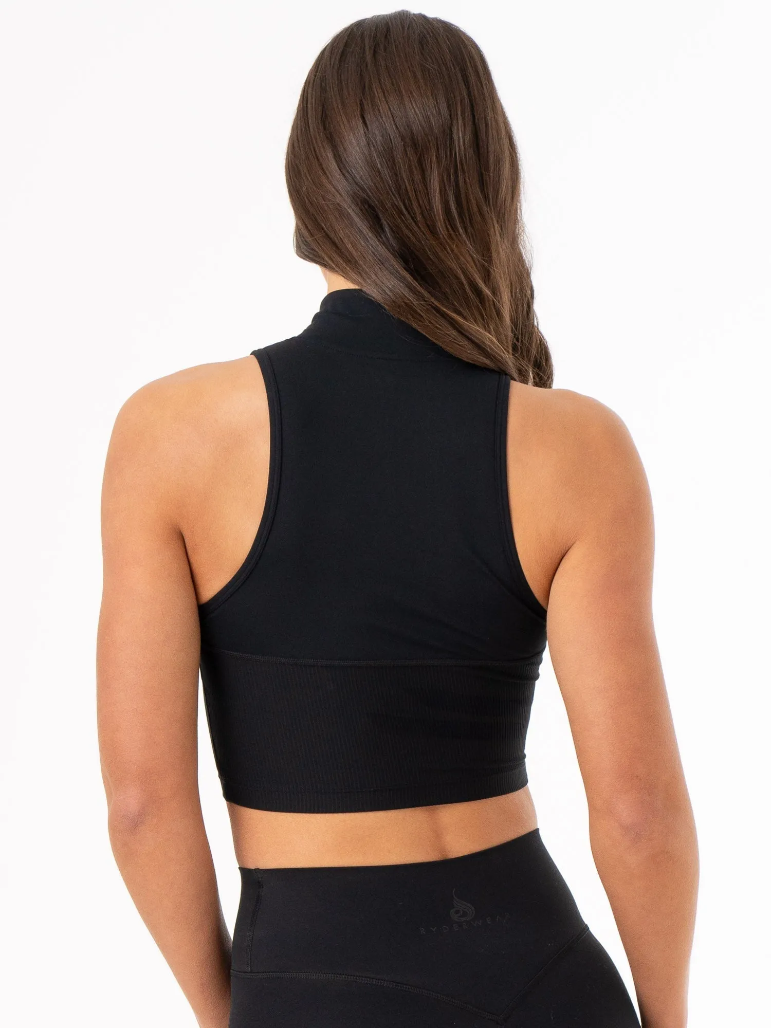 Pre Shrunk Cotton Smart Fit NKD 1/2 Zip Tank - Black