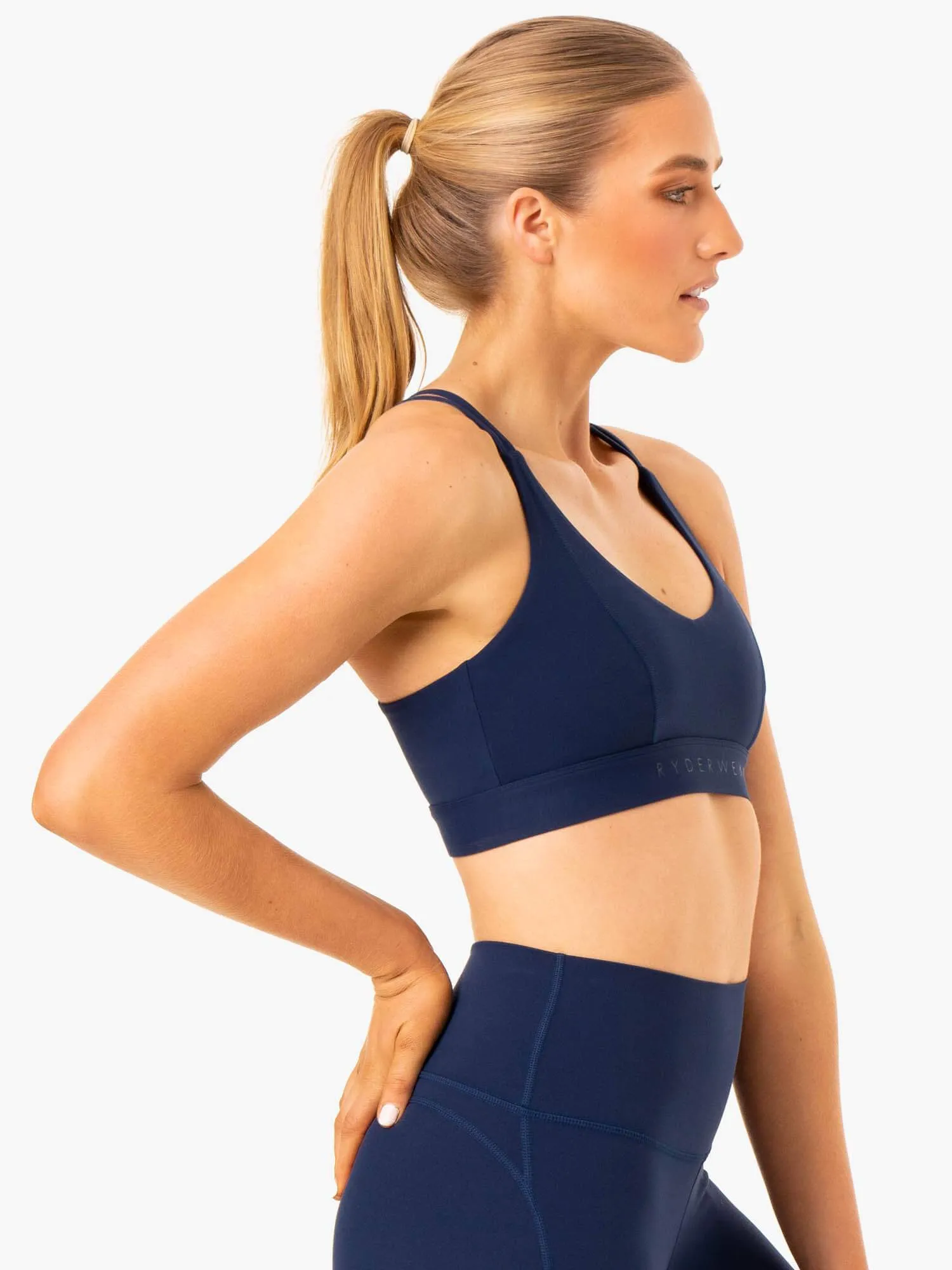NKD Align Sports Bra - Navy Breathable Compression Fit