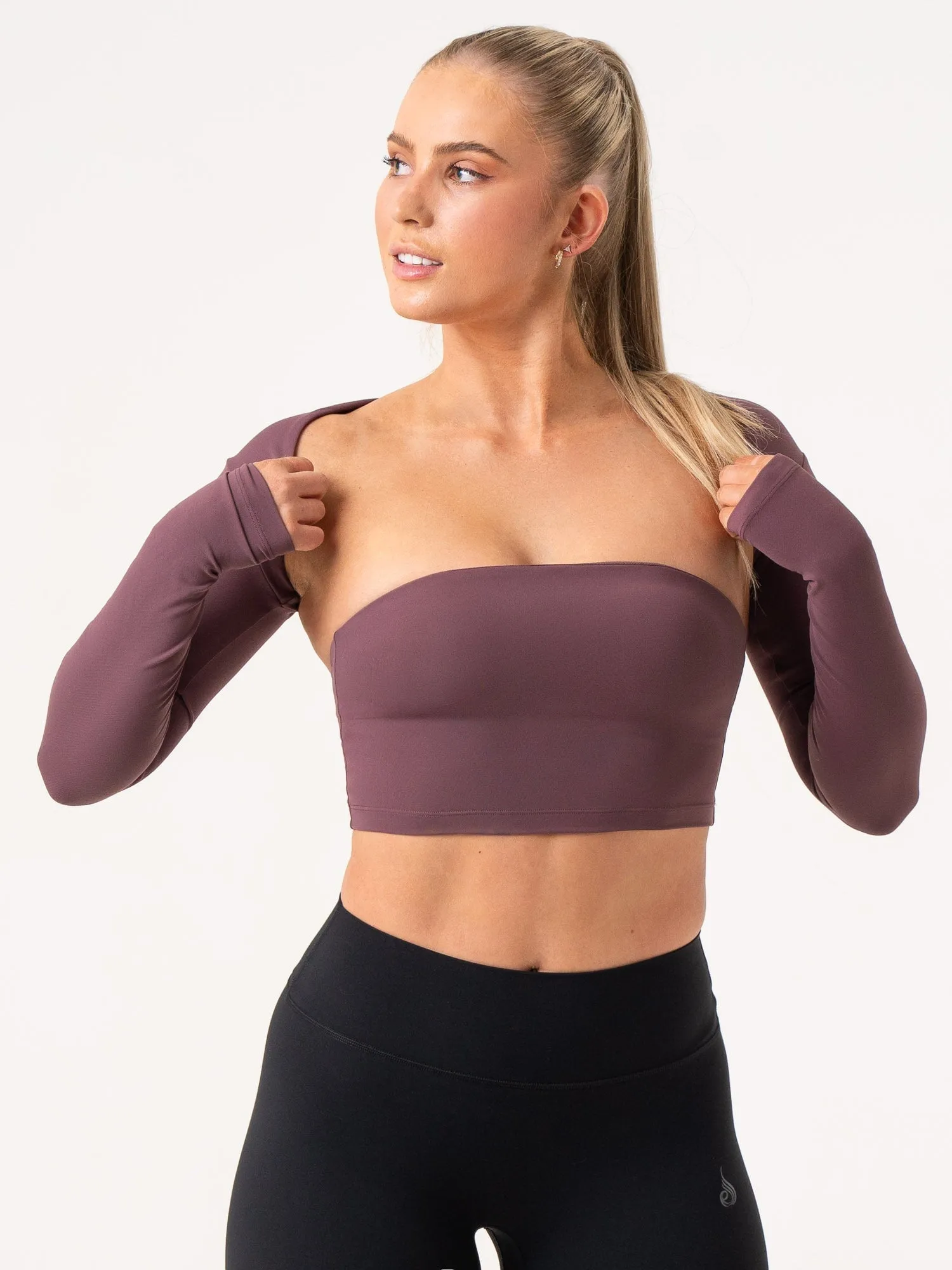 AntiPillingTreatment Ribbed Trim NKD Bolero - Plum