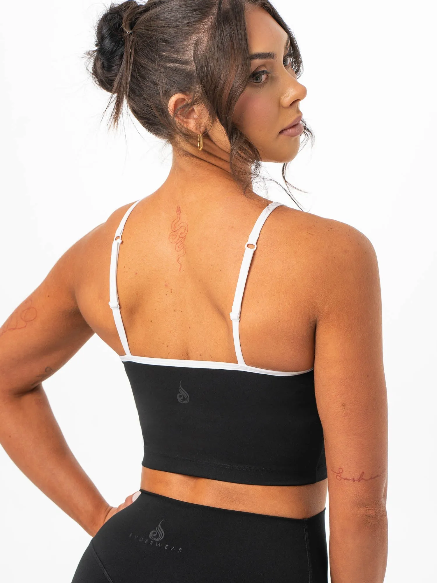 ConvertibleCollarSystem NKD Contrast Shelf Bra Tank - Black