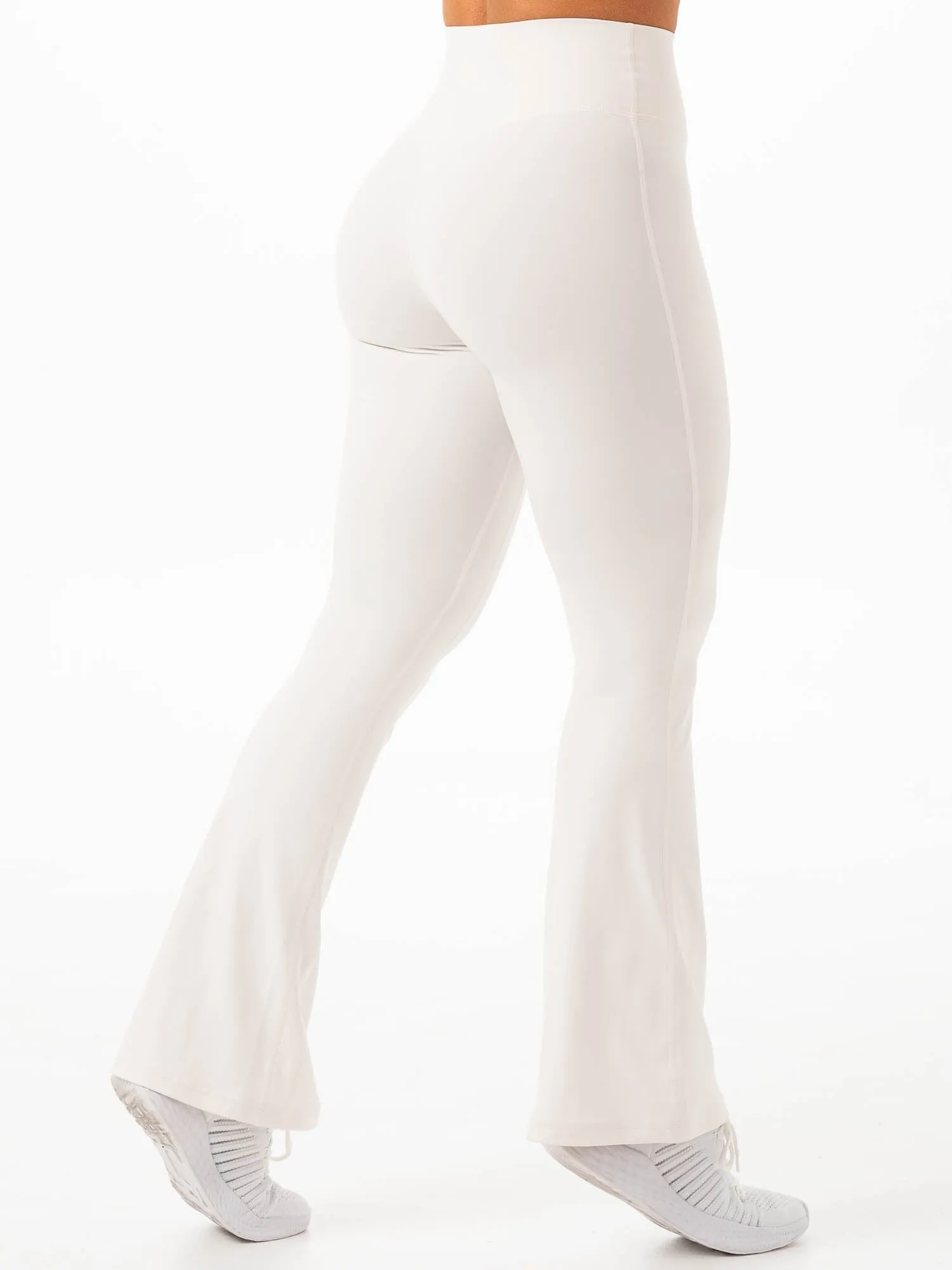 Durable Fabric Breathable Stretch NKD Flared Leggings - Vanilla