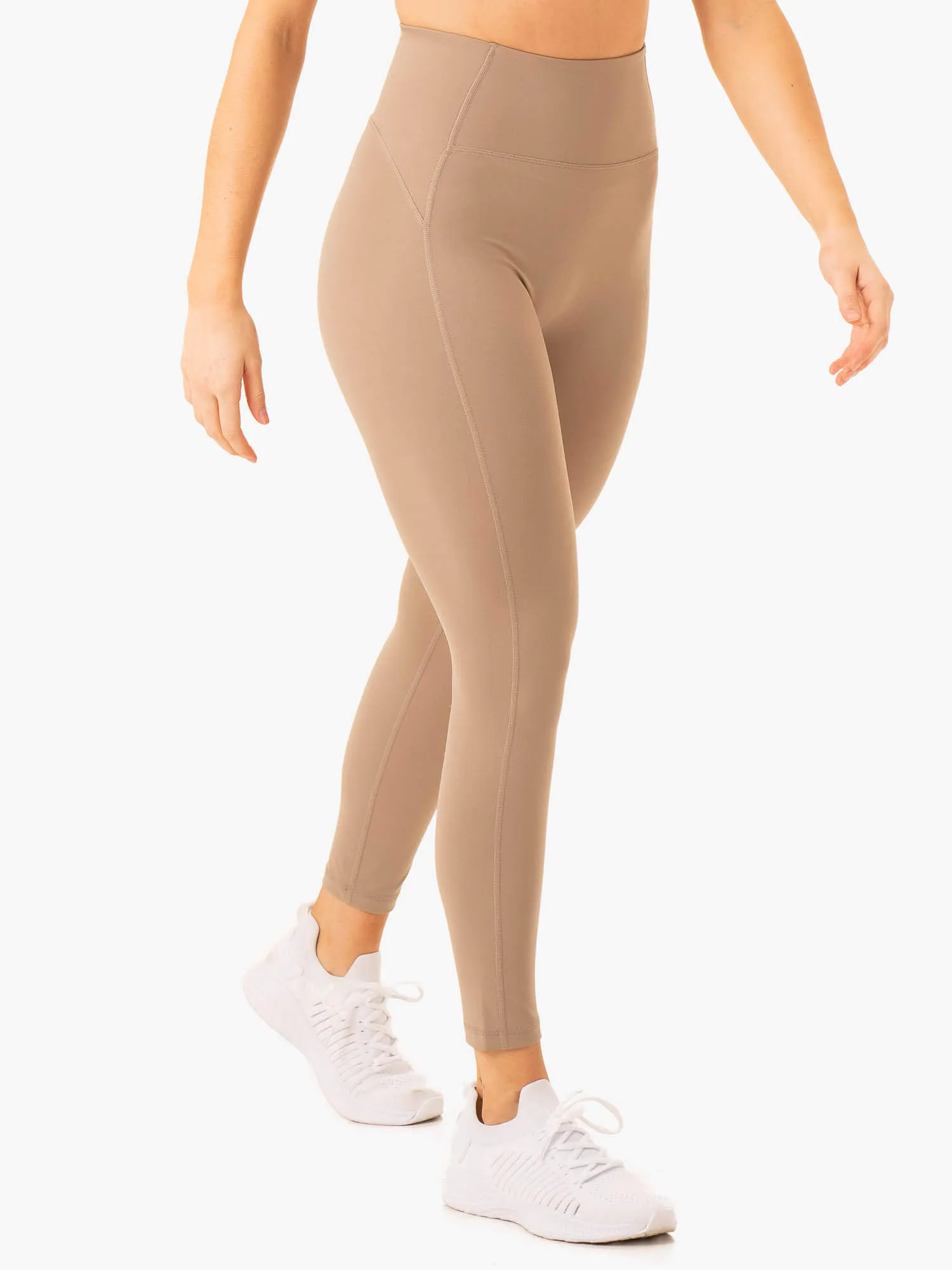 Non Restrictive NKD Frame High Waisted Leggings - Latte