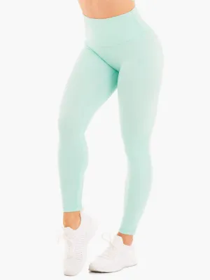 NKD High Waisted Leggings - Aqua Anti Pilling