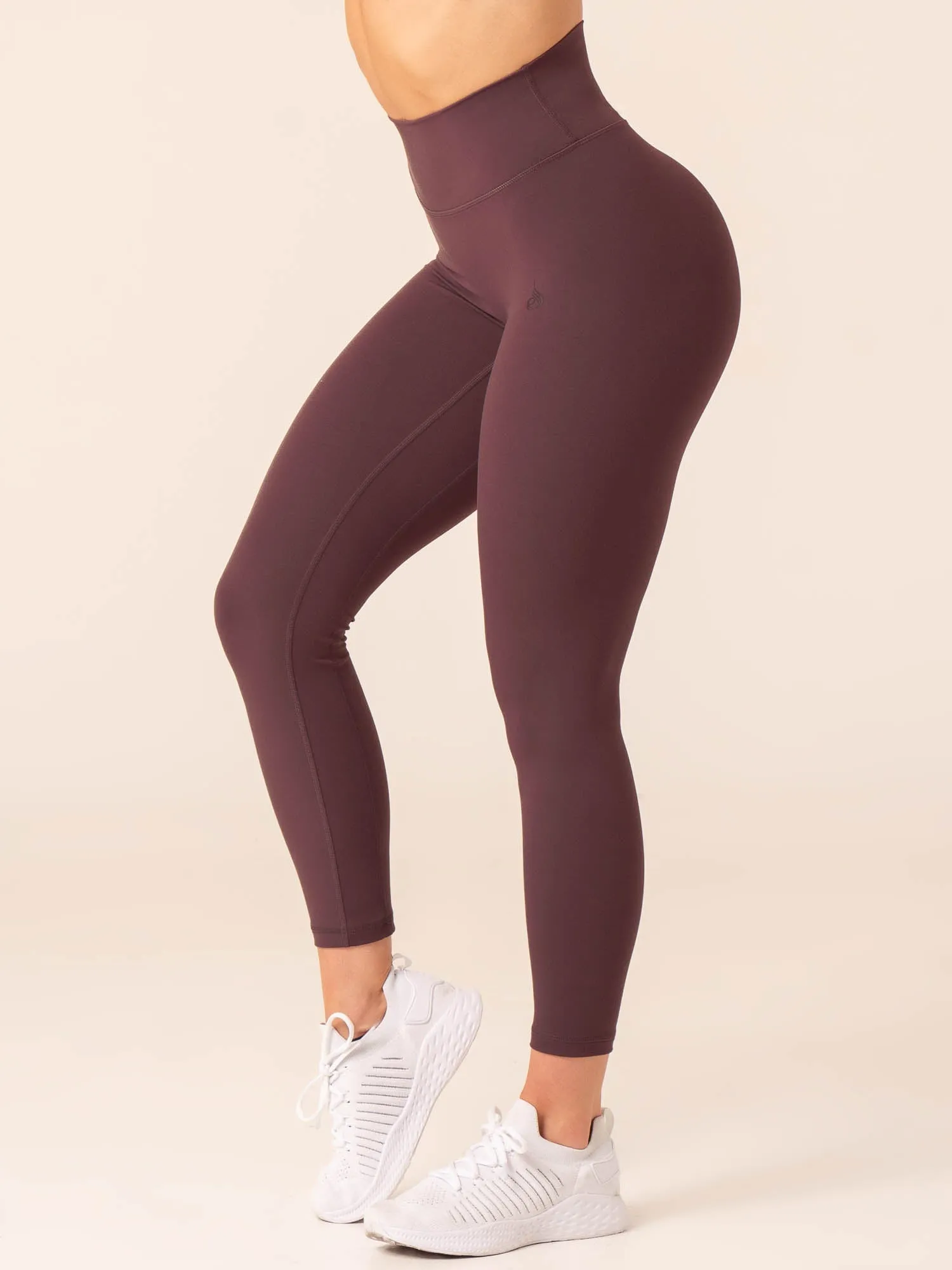 Adjustable Drawcord NKD High Waisted Scrunch Leggings - Plum