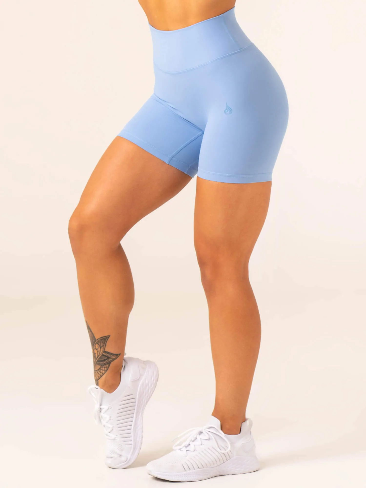 Colorfast Treatment Flex Style NKD High Waisted Scrunch Shorts - Blue