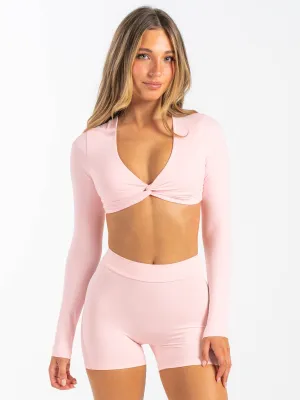 HeatPressedLogos NKD Knot Long Sleeve Top - Pink Musk
