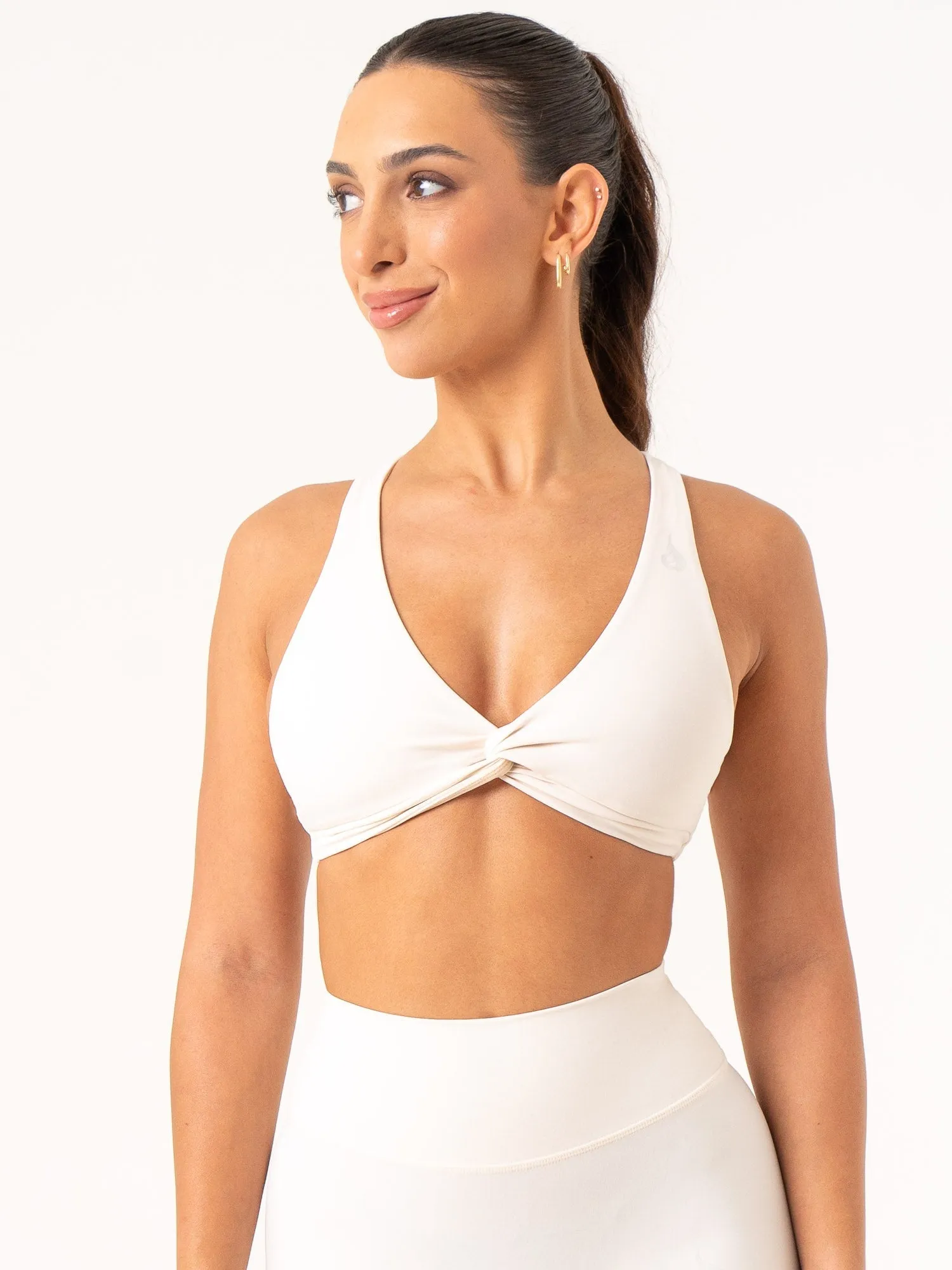 NKD Knot Sports Bra - Off White windproof