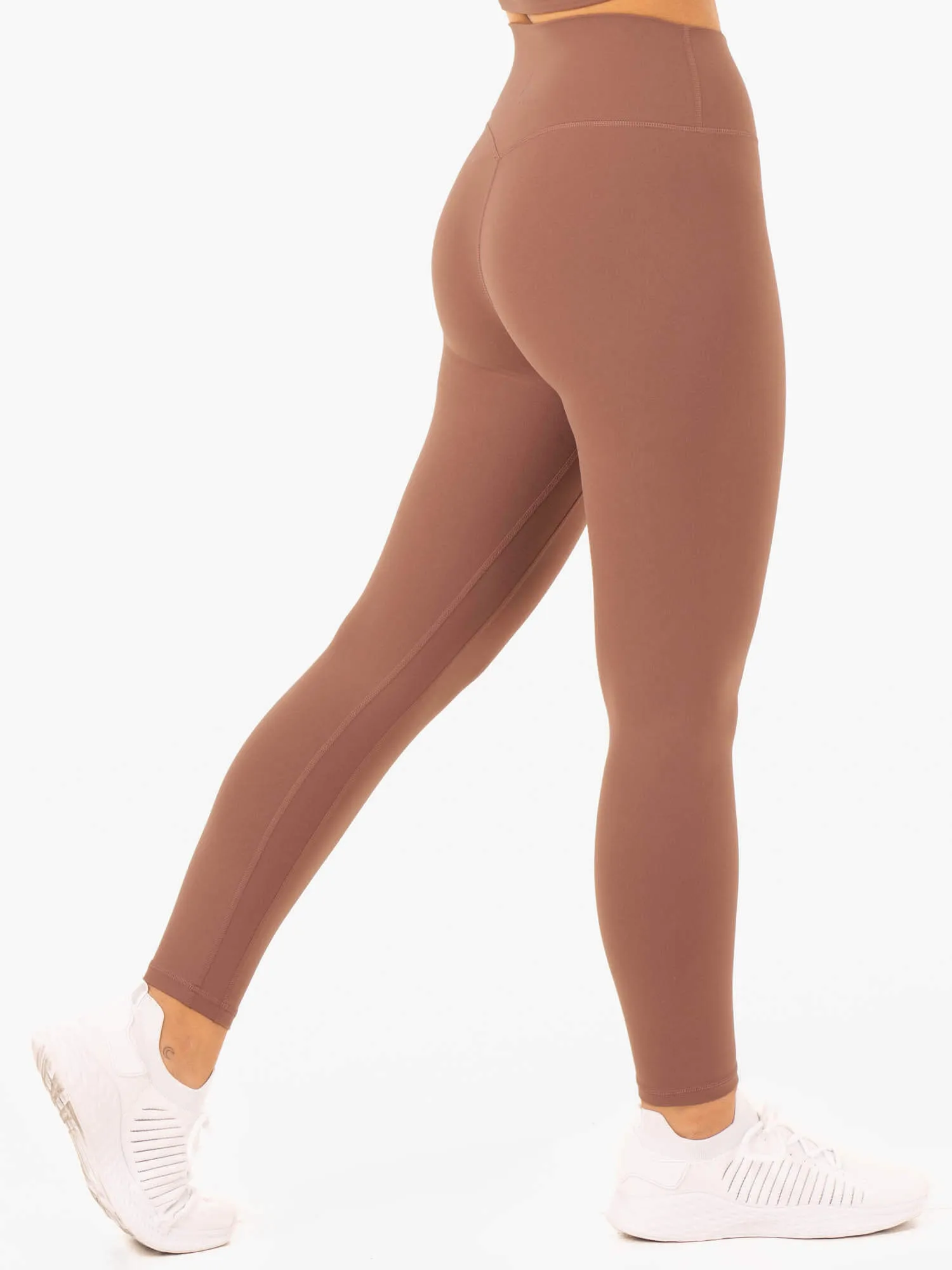 NKD Refine High Waisted Leggings - Mocha Core Fitwear Body Shaping Morning Stretch