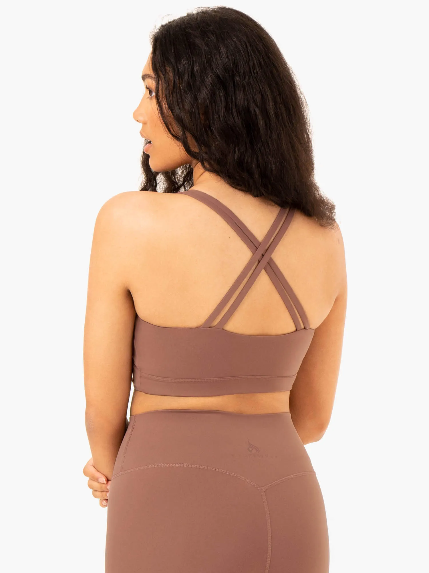 NKD Refine Sports Bra - Mocha floral Turtleneck seams