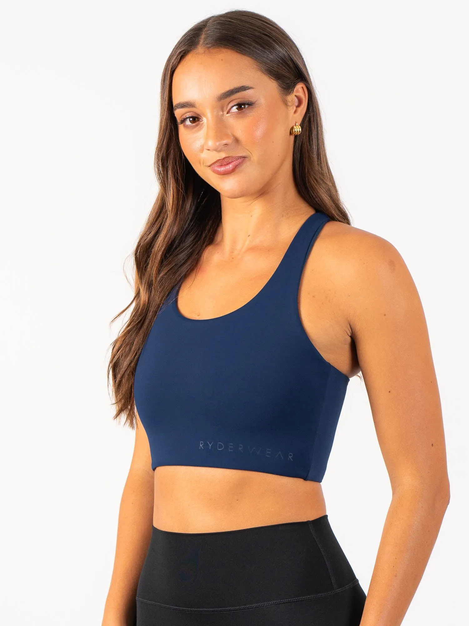 Polyester active clothing Purple NKD Sports Bra - Navy