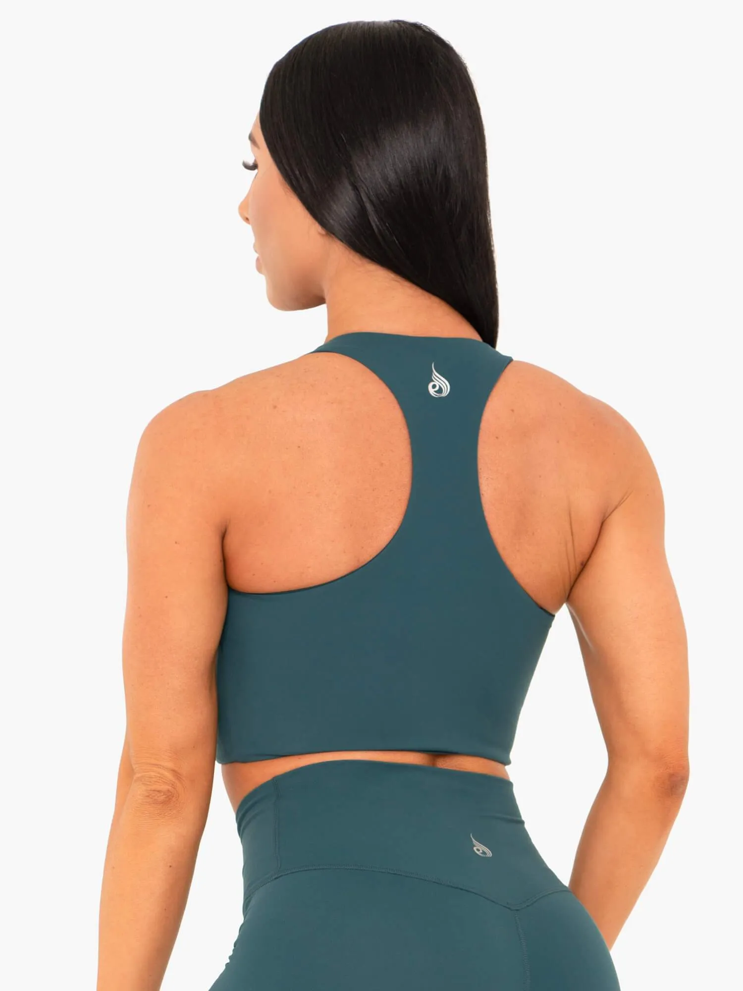 NKD Sports Bra - Teal Embroidered Supportive Side