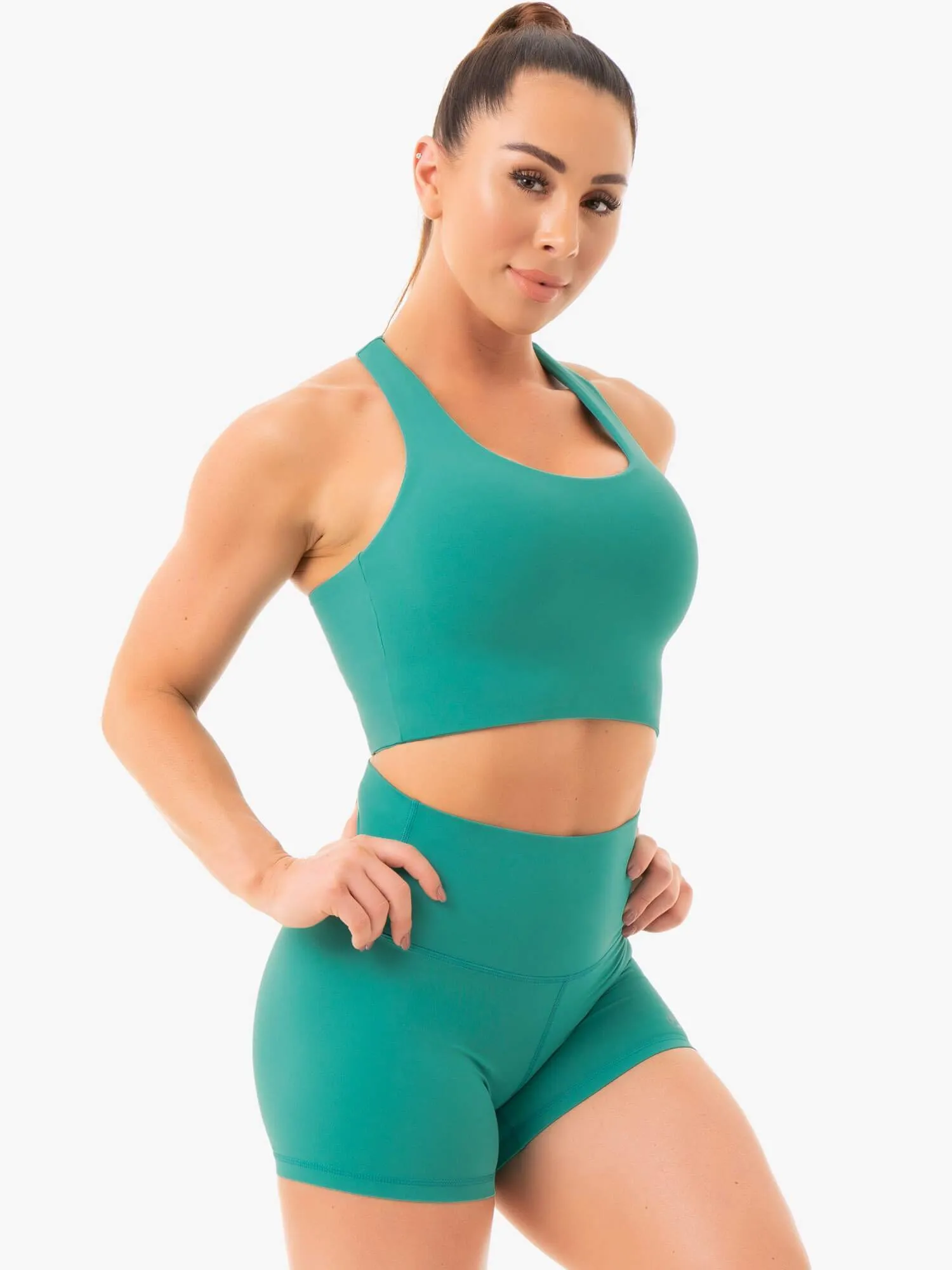 Soft Touch Secure Closure NKD Sports Bra - Turquoise
