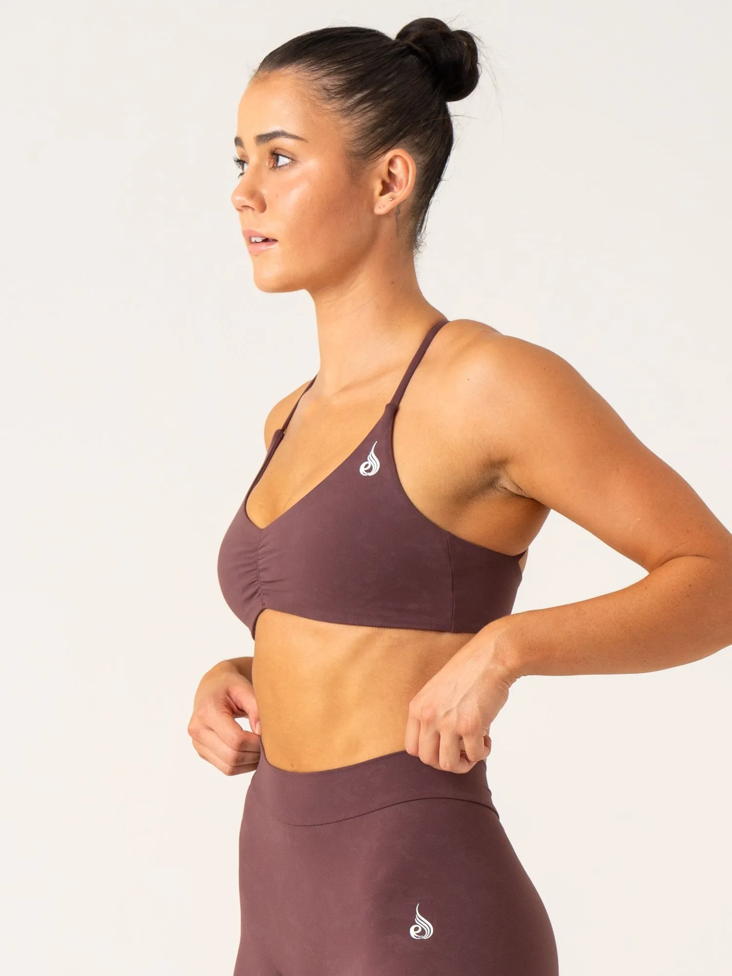 NKD Stonewash Sports Bra - Chocolate Stonewash extra-large Stretch seams