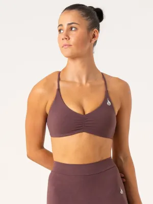 Satin sports outfit NKD Stonewash Sports Bra - Chocolate Stonewash