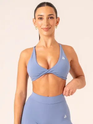 NKD Twist Sports Bra - Stonewash Blue Body-Shaping Fit Blend