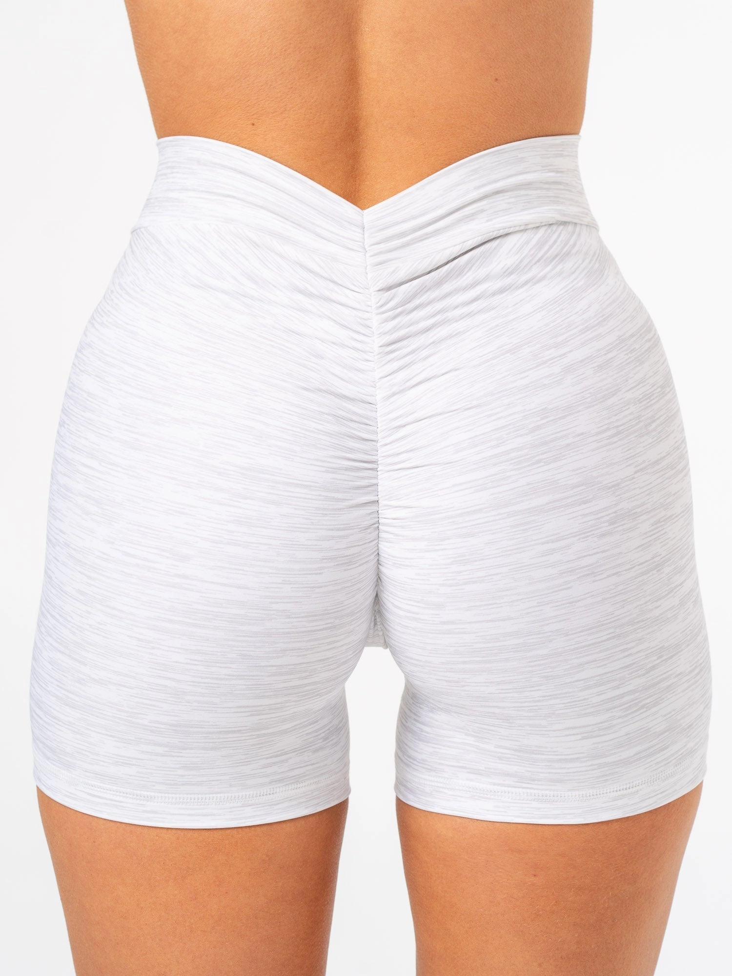 NKD V Scrunch Shorts - Grey Marl Effortless Fit Sustainable Manufacturing