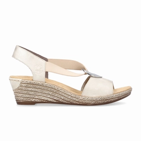 Rieker Fanni 624H6-60 Wedge Sandal (Women) - Muschel Quick Sandal Walk Slip On Design
