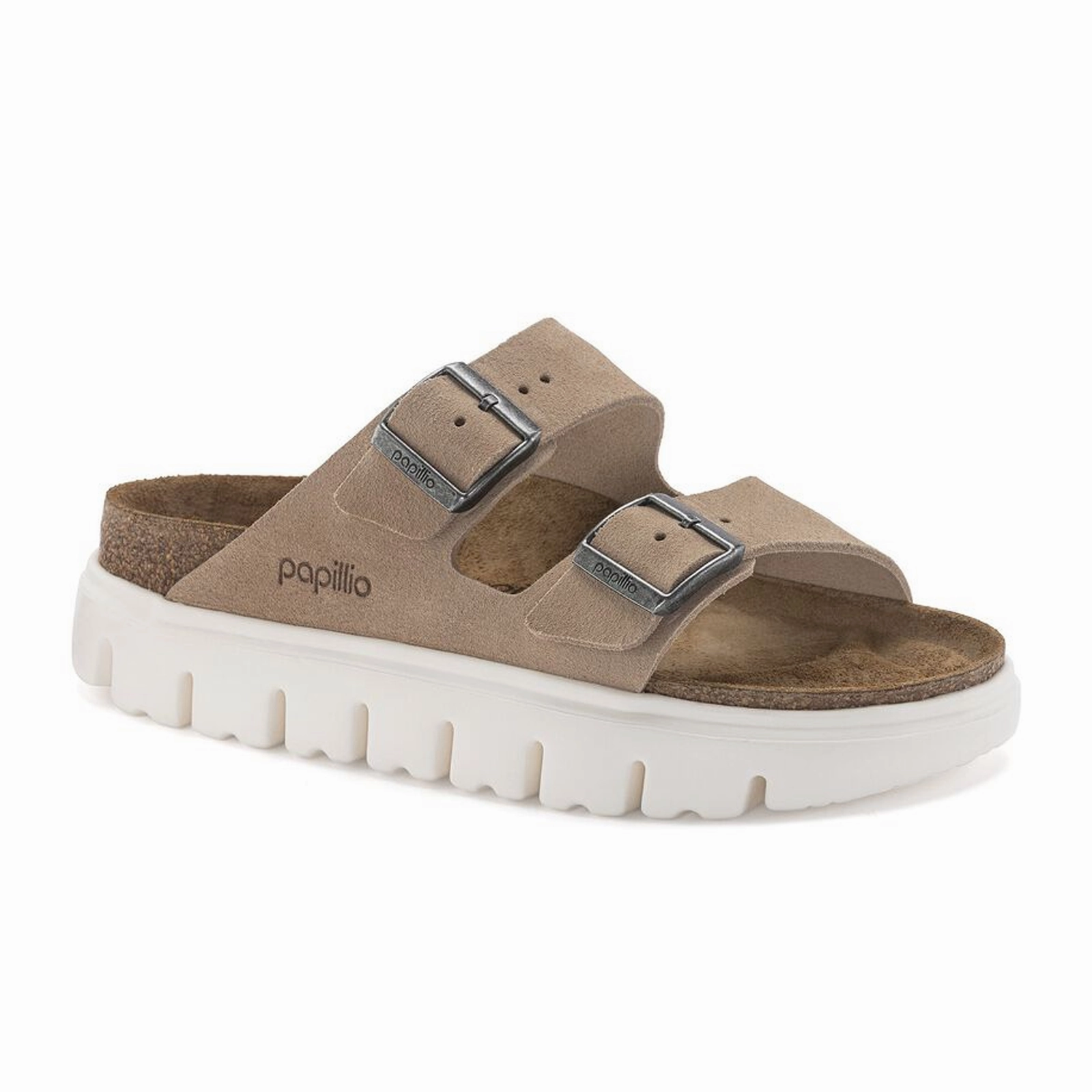 EVA sole Birkenstock Arizona Chunky Slide Sandal (Women) - Warm Sand Suede