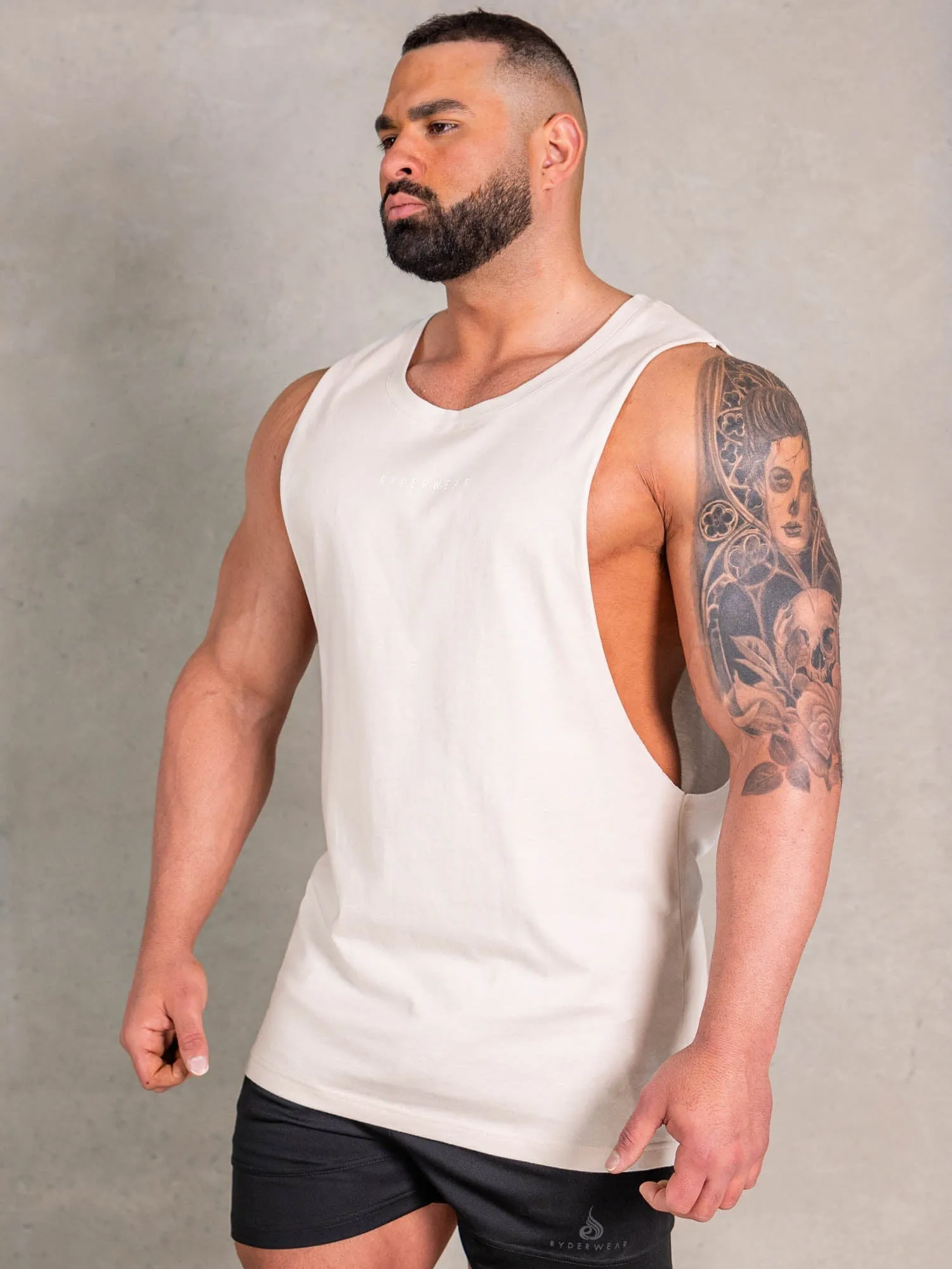 Grip Waistband Snag Resistant Fabric NRG Baller Tank - Oat
