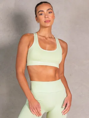 Temperature Control Fabric ReinforcedShoulders NRG Seamless Scoop Neck Sports Bra - Matcha