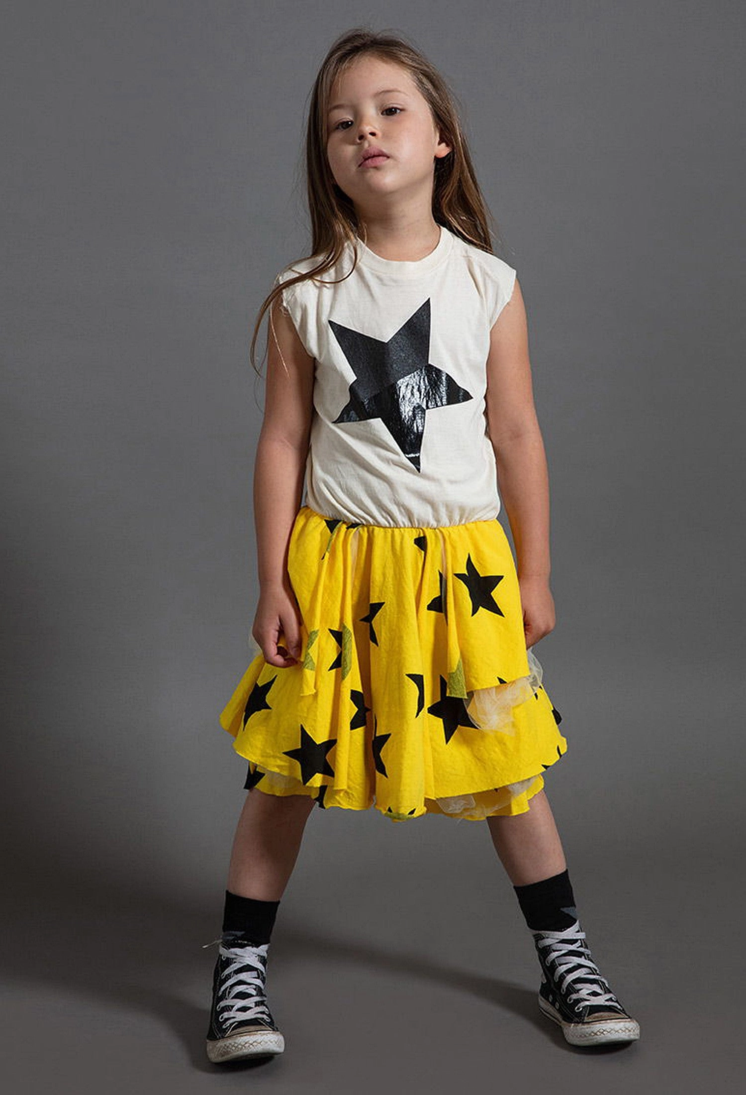 Nununu Kids Girl LAYERED STAR Tulle Dress - Natural timeless Warm