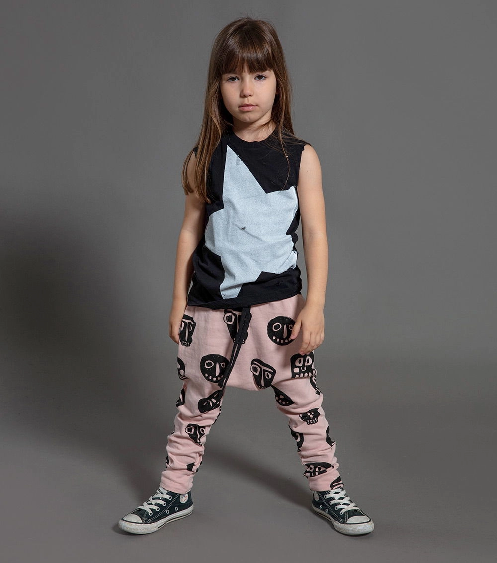 Nununu Kids ROWDY MASKS BAGGY Pants in Powder Pink Exquisite