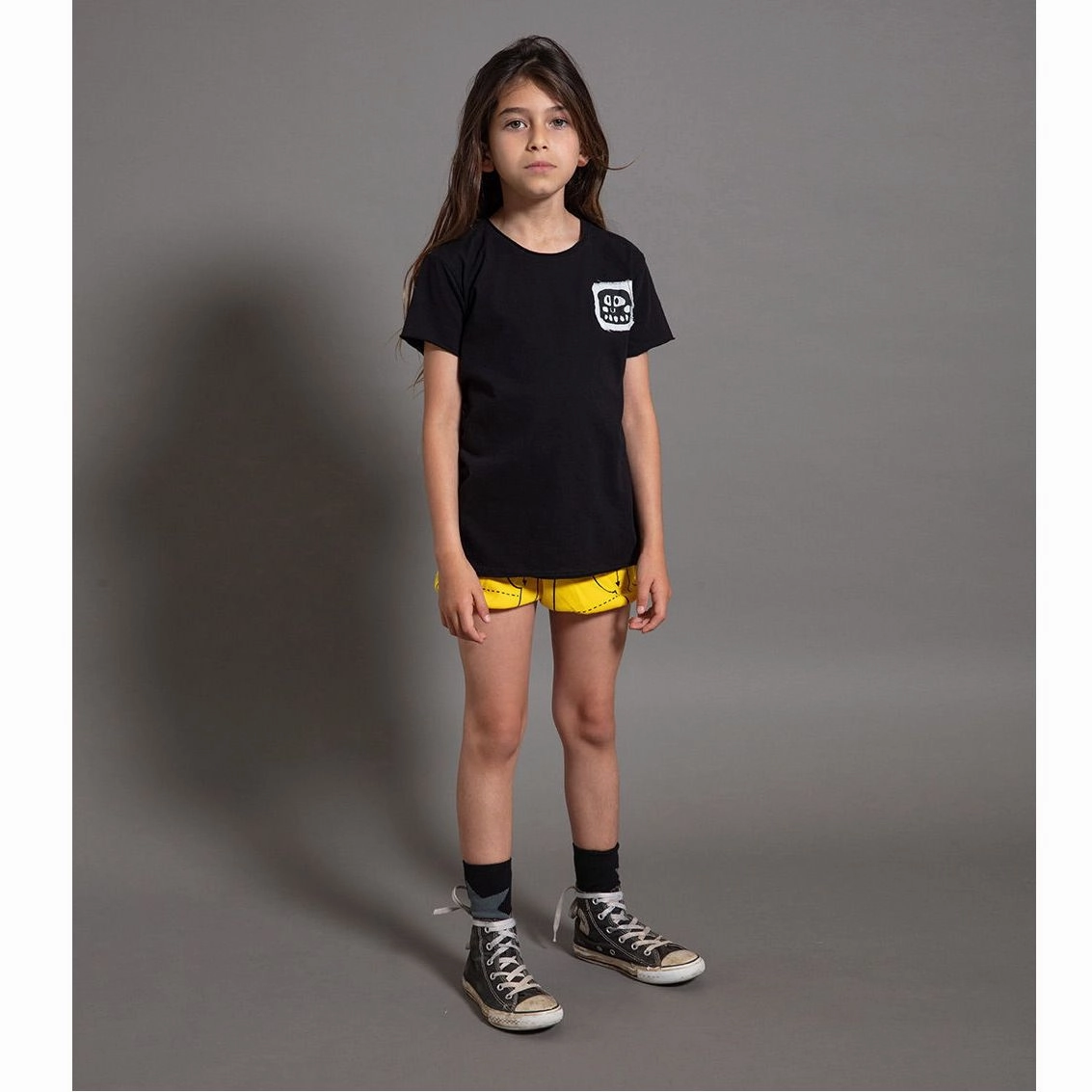 Everyday Dark colored kids' apparel Nununu Kids SEWING PATTERN Yoga Shorts - Lava Yellow