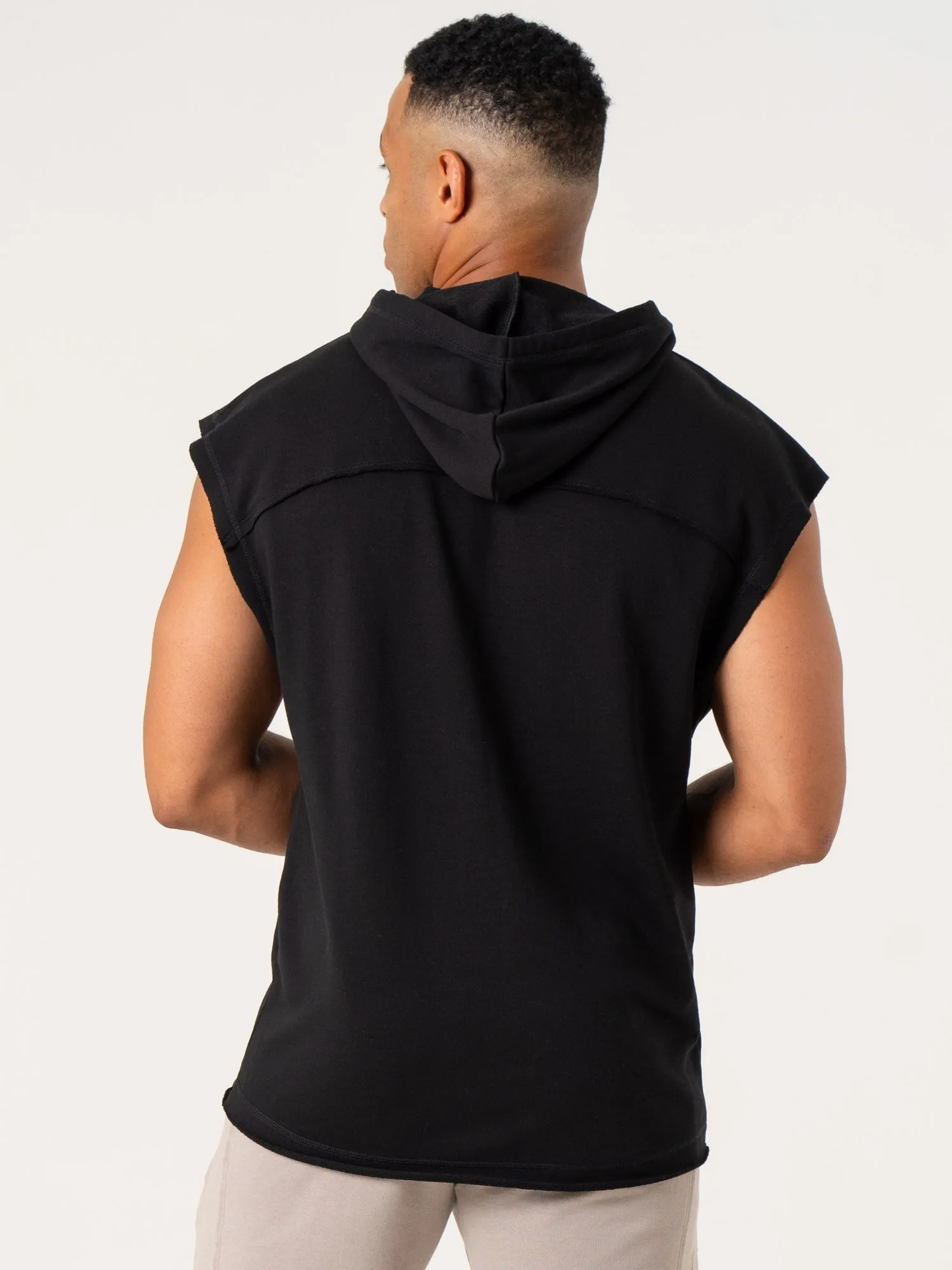 Fire - Resistant small - volume storage Pursuit Fleece Sleeveless Hoodie - Black